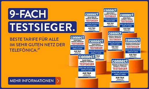 Unendlich oft. Testsieger bei connect, Mobilfunkanbieter mit mehrfacher Auszeichnung