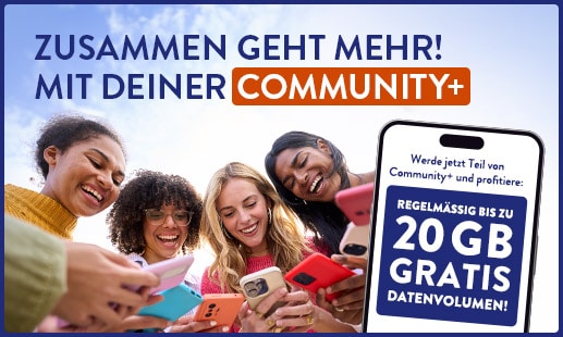 Zusammen geht mehr! Mit Deiner Community+. Werde jetzt Teil von Deiner Community+ bei ALDI TALK und profitiere: Regelmäßig bis zu 20 GB gratis Datenvolumen!