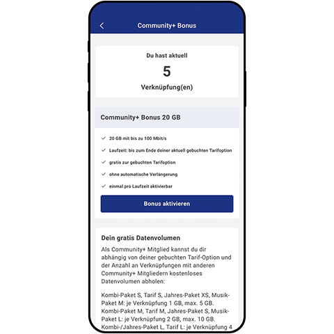 3. Community+ Bonus abholen