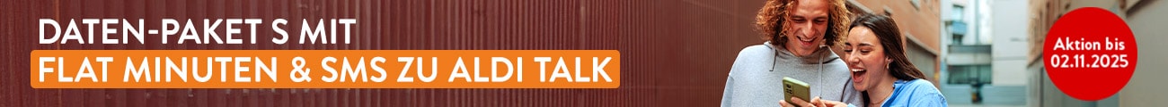Daten-Paket S mit FLAT-Minuten & SMS zu ALDI TALK