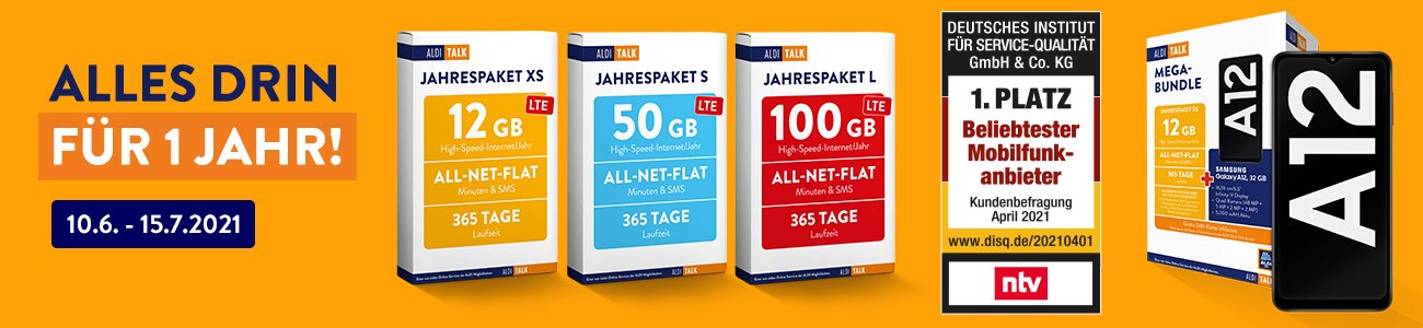 ALDI TALK - JAHRESPAKETE und MEGA-BUNDLE
