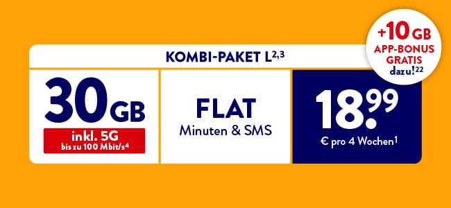 ALDI TALK - Kombi-Paket L | Prepaid-Allnet-Flat und Internet-Flat für’s Handy