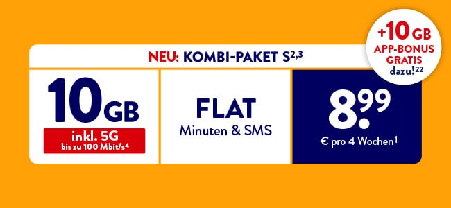 ALDI TALK - Kombi-Paket S | Prepaid-Allnet-Flat und Internet-Flat für’s Handy