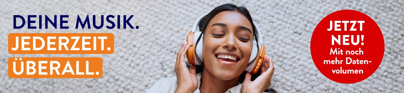 ALDI-TALK - Deine Musik. Jederzeit. Überall. Jetzt neu! Mit noch mehr Datenvolumen.