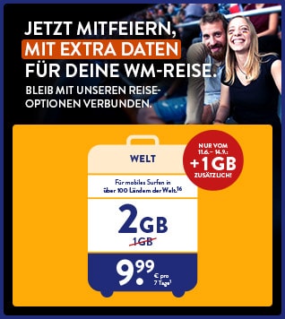 ALDI TALK Reise-Optionen