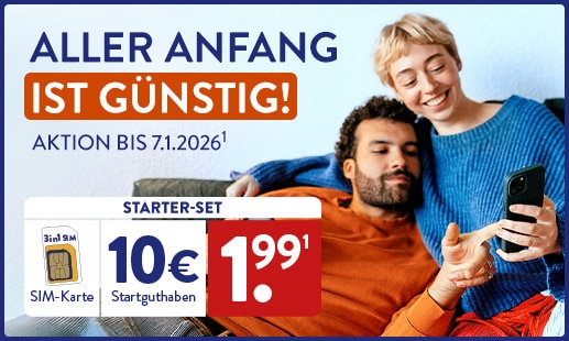 Aller Anfang ist günstig. ALDI TALK Starter-Set für 1,99 €(1)