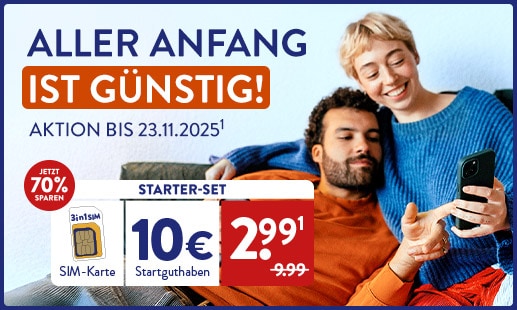 Aller Anfang ist günstig. ALDI TALK Starter-Set für 2,99 €(1)