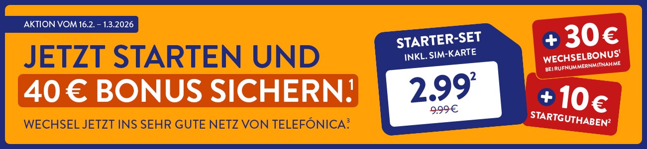 Starten bei ALDI TALK: Jetzt mit 40 € Bonus(1)