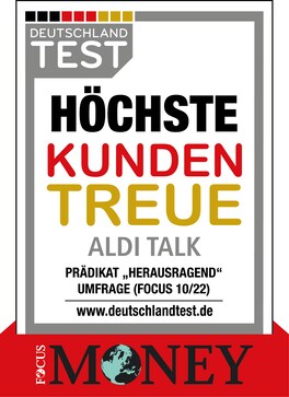 ALDI TALK ist Mobilfunk-Discounter mit der höchsten Kundentreue