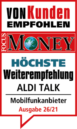 ALDI TALK wird am häufigsten von Kunden empfohlen