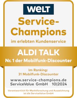 FÜR DIE WELT HAT ALDI TALK DEN BESTEN KUNDENSERVICE