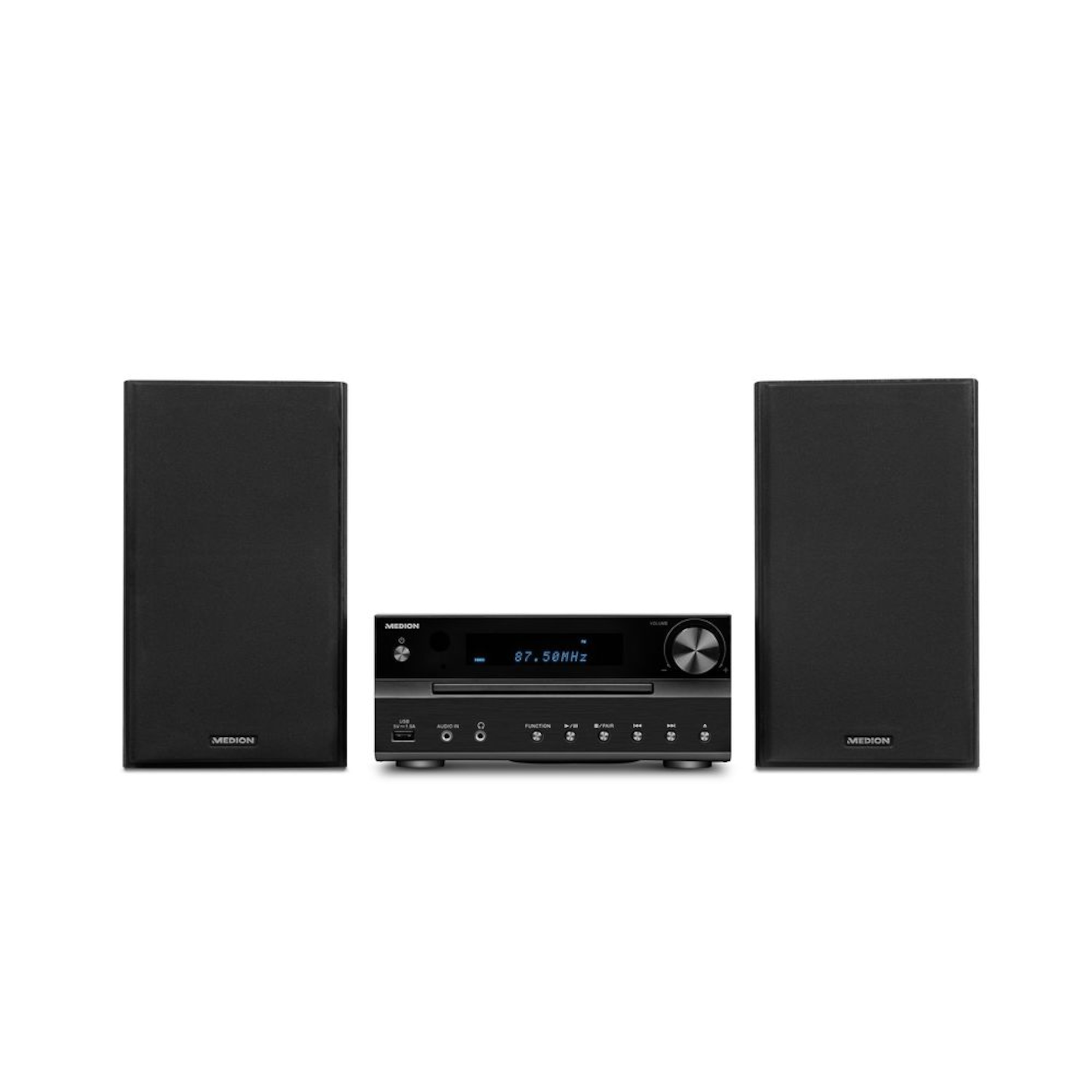 MEDION® LIFE® P64262 Micro-Audio-System mit CD-Player, DAB+, Bluetooth 3.0, USB-Anschluss & -Ladefunktion, AUX-Anschluss, PLL-UKW-Stereo-Radio, 2 x 15 W RMS  (B-Ware)
