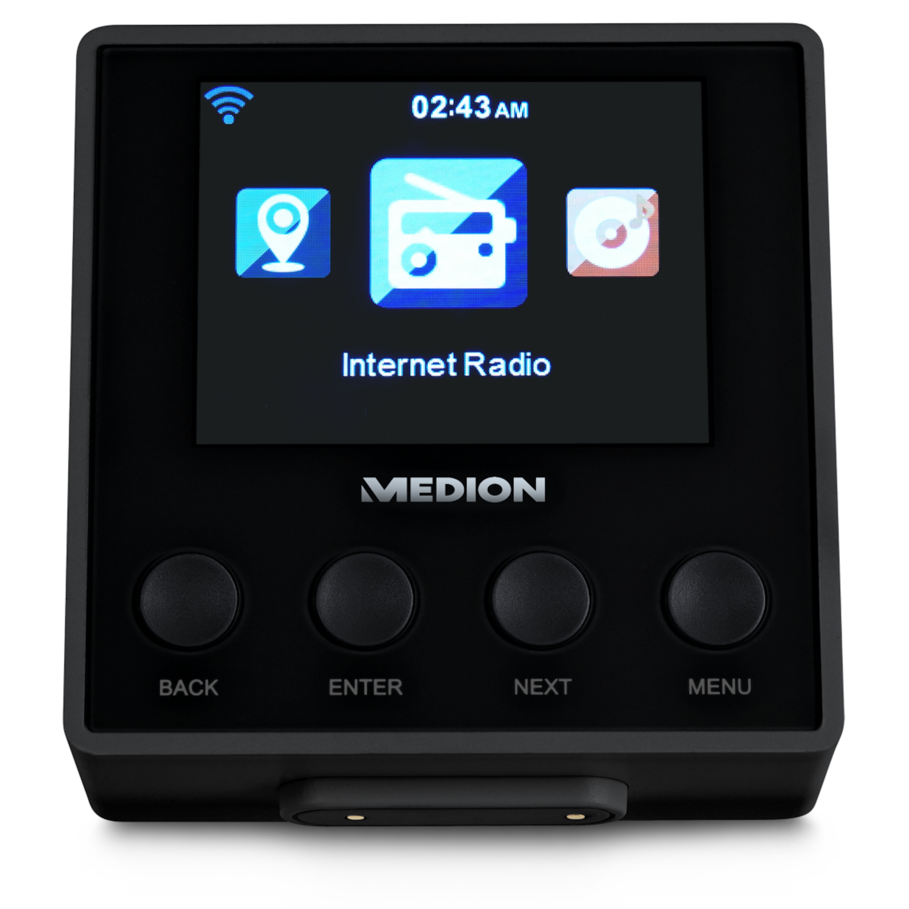 MEDION® E85032 Steckdosen Internetradio, 6,1 cm (2,4'') TFT-Farbdisplay, Steuerung per App, DLNA-/UPnP kompatibel, WLAN und Bluetooth®-Funktion (B-Ware)