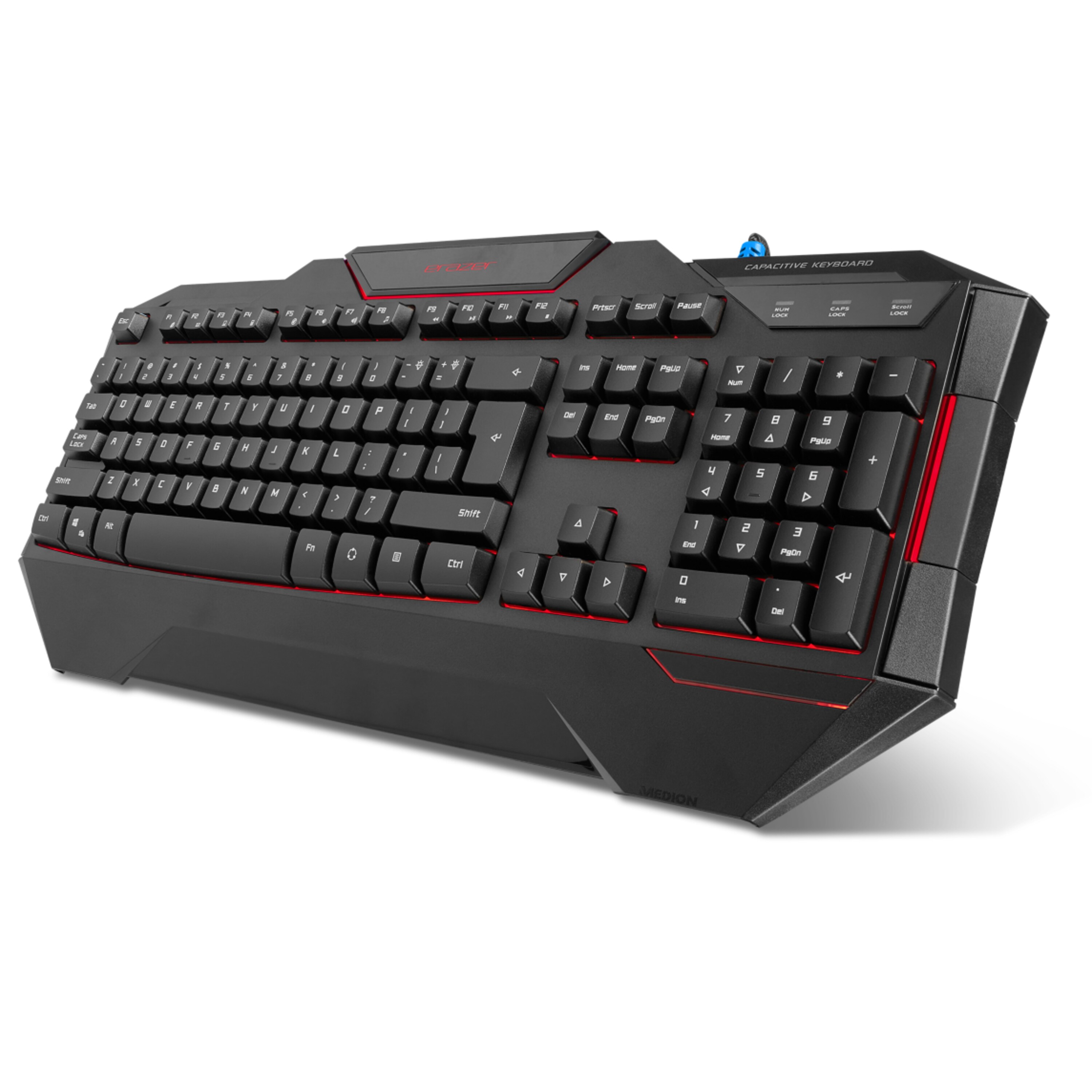 MEDION® ERAZER® X81019 Gaming Tastatur, präzise Tastenreaktion, RGB-Hintergrundbeleuchtung, 24 Anti-Ghosting-Tasten
