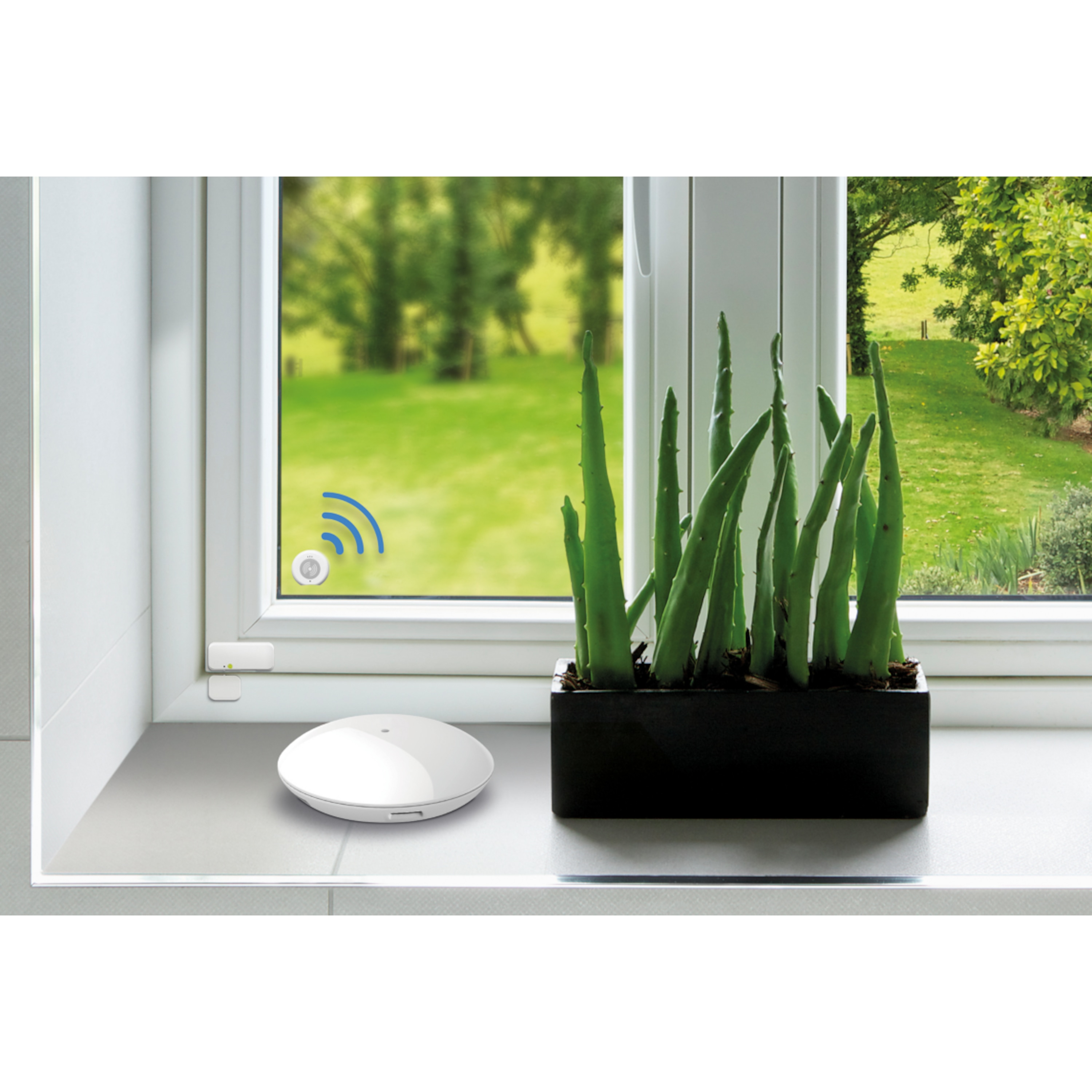 MEDION® Smart Home Sparpaket - 4 x  Erschütterungssensor P85710, Smart Home, Erkennt Erschütterungen und Glasbrüche