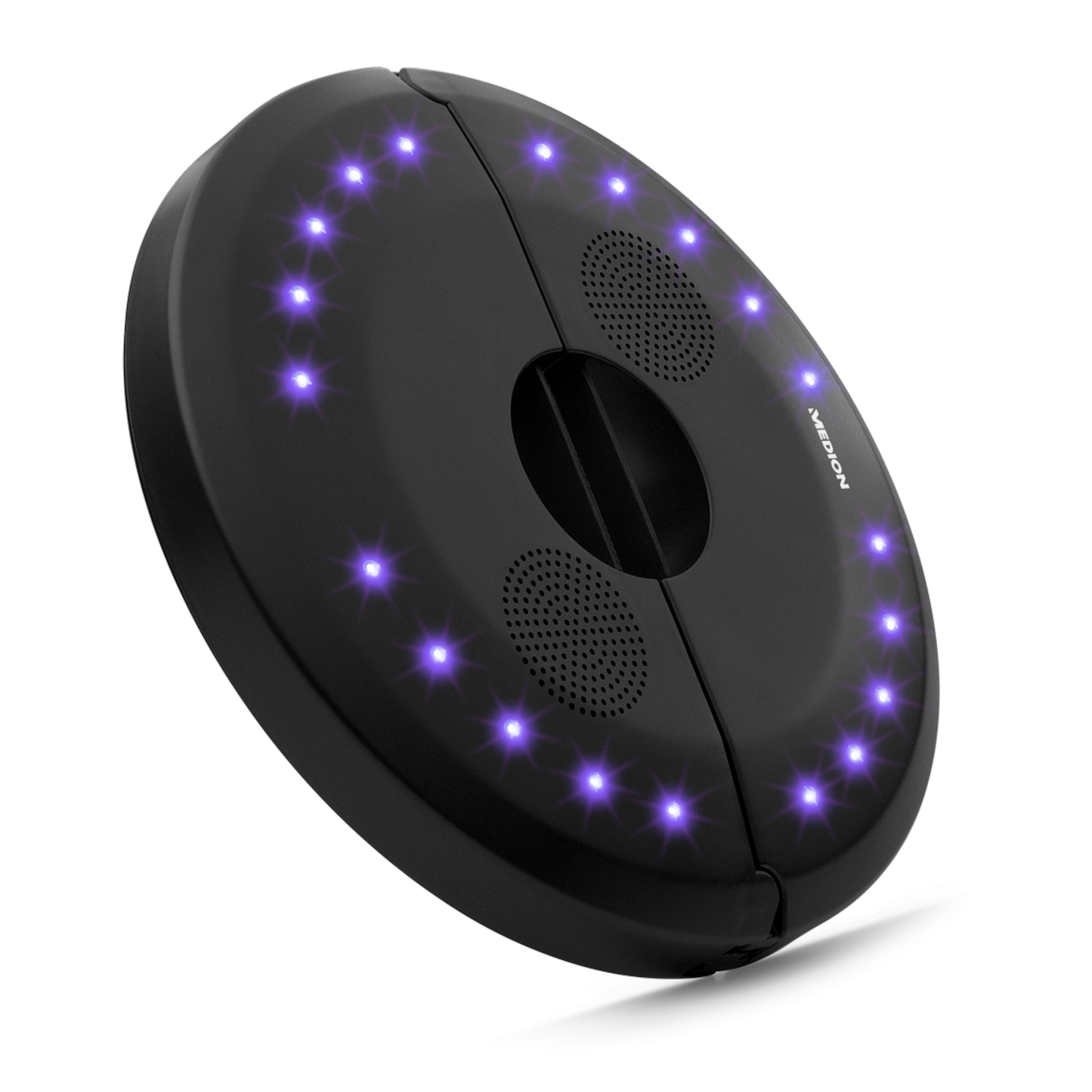 MEDION® LIFE® E61070 Bluetooth® Lautsprecher mit LEDs, Kabellose Musikübertragung vom Smartphone oder Tablet, 20 kleine Stimmungslichter mit 7 verschiedenen Farben