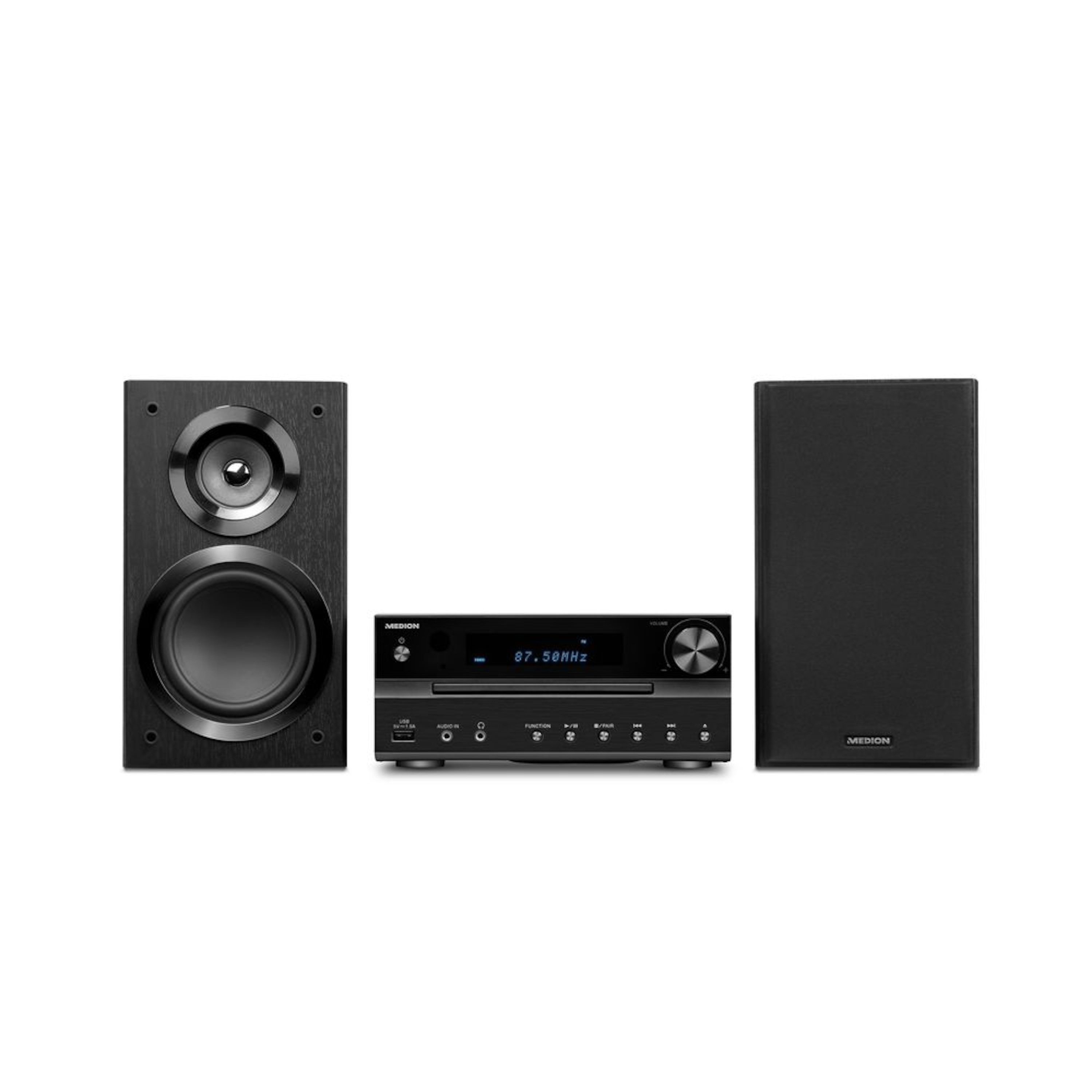 MEDION® LIFE® P64262 Micro-Audio-System mit CD-Player, DAB+, Bluetooth 3.0, USB-Anschluss & -Ladefunktion, AUX-Anschluss, PLL-UKW-Stereo-Radio, 2 x 15 W RMS  (B-Ware)