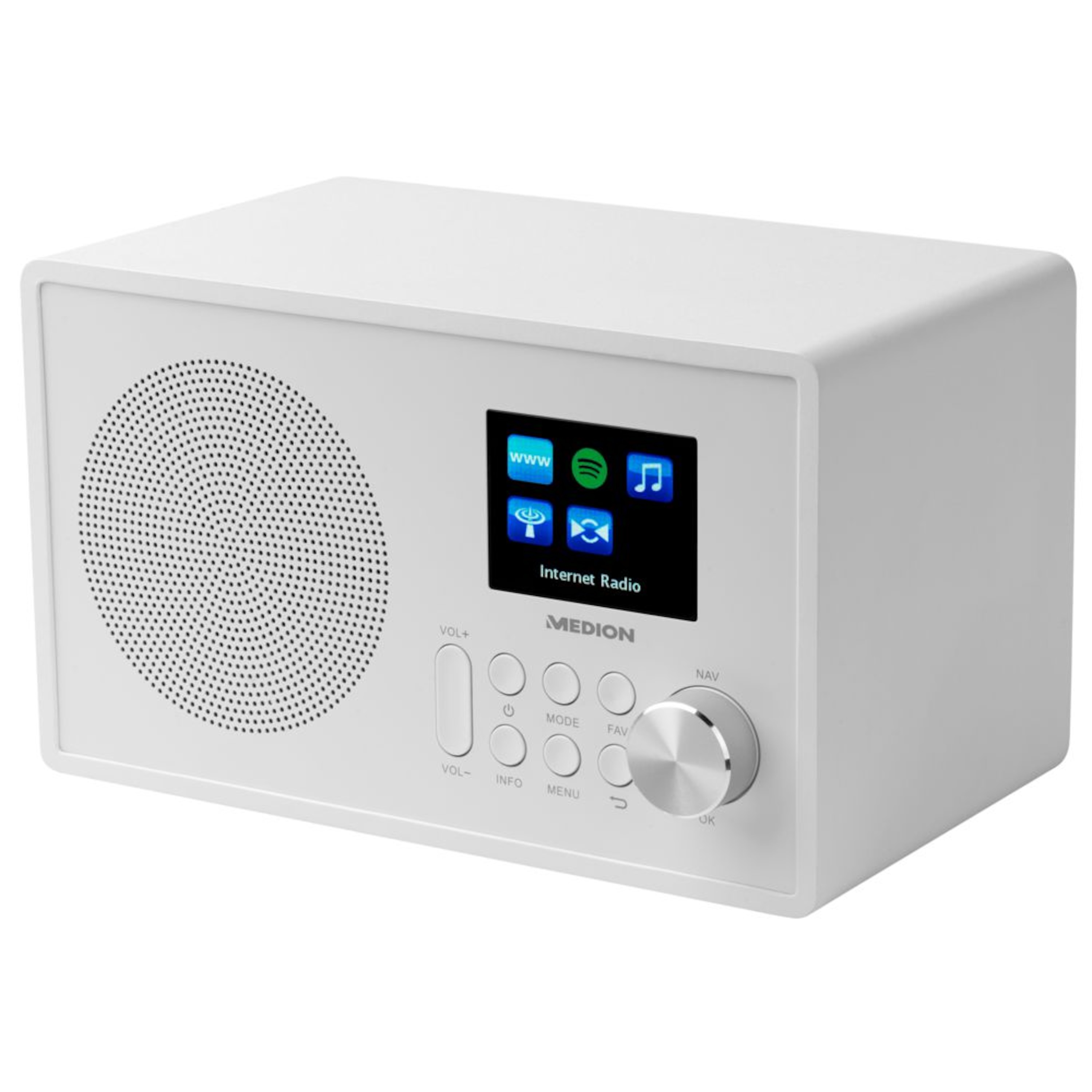 MEDION® LIFE® E85080 Internetradio, farbiges 6,1 cm (2,4'') TFT-Display, Empfang von über 25.000 Internetradiosendern, WLAN, DLNA, Spotify®-Connect, 1 x 10 W RMS  (B-Ware)