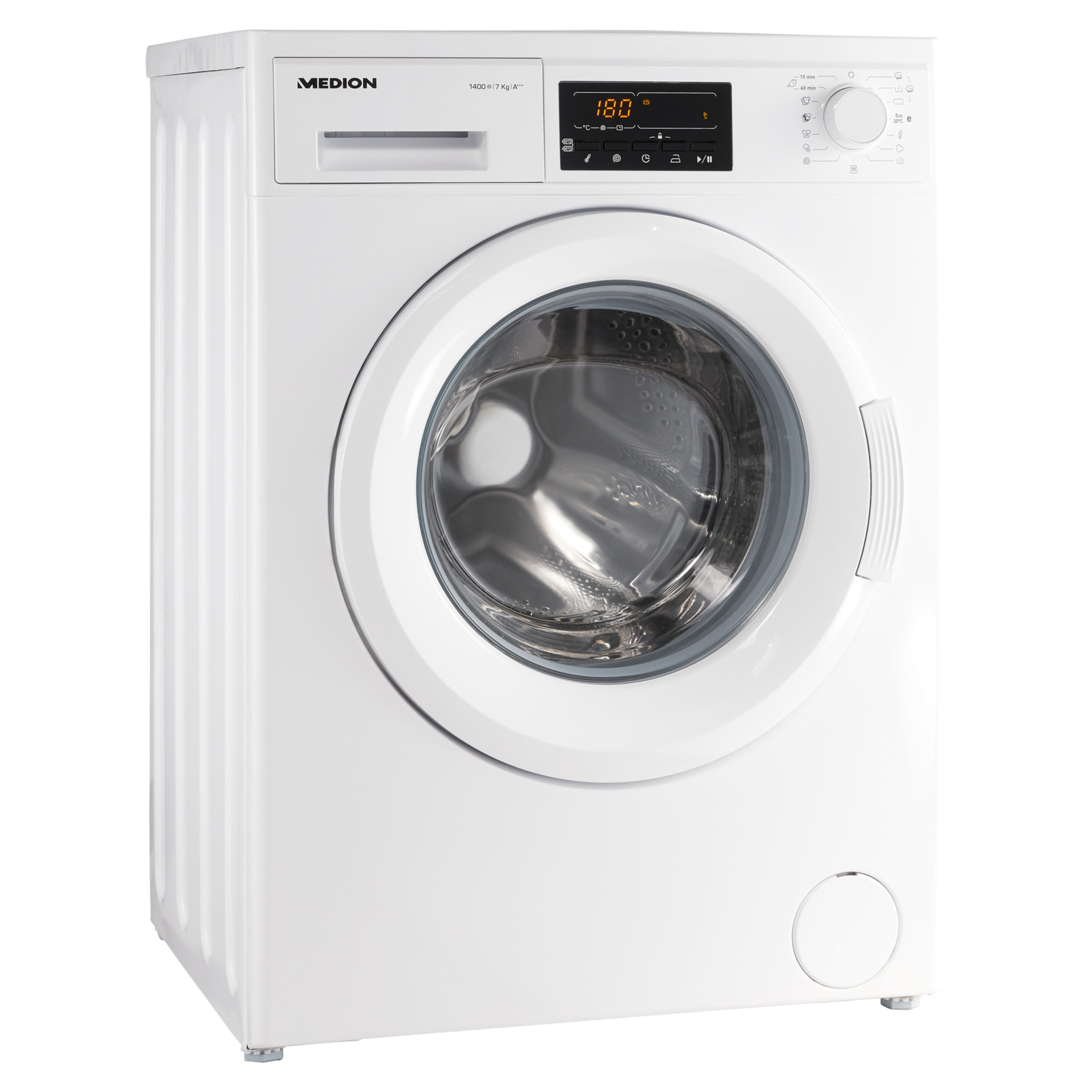 MEDION® Waschmaschine MD 37538, Nennkapazität 7 kg, 15 Waschprogramme, 1400 U/min, Startzeitverzögerung