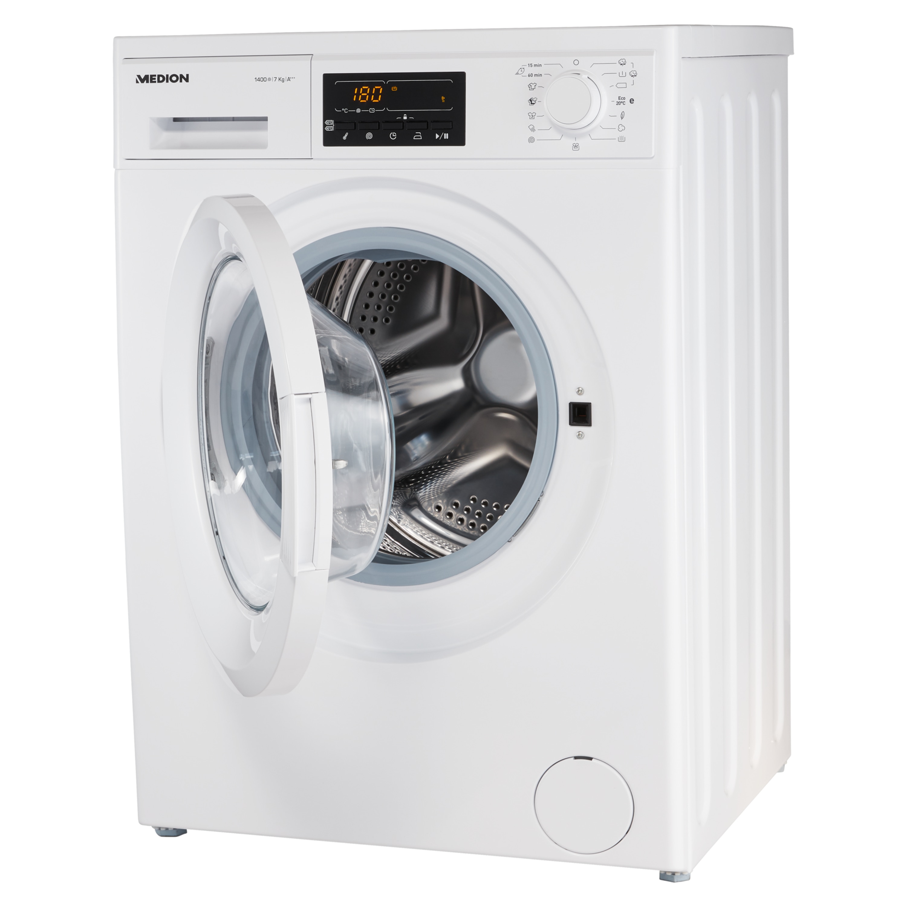 MEDION® Waschmaschine MD 37538, Nennkapazität 7 kg, 15 Waschprogramme, 1400 U/min, Startzeitverzögerung