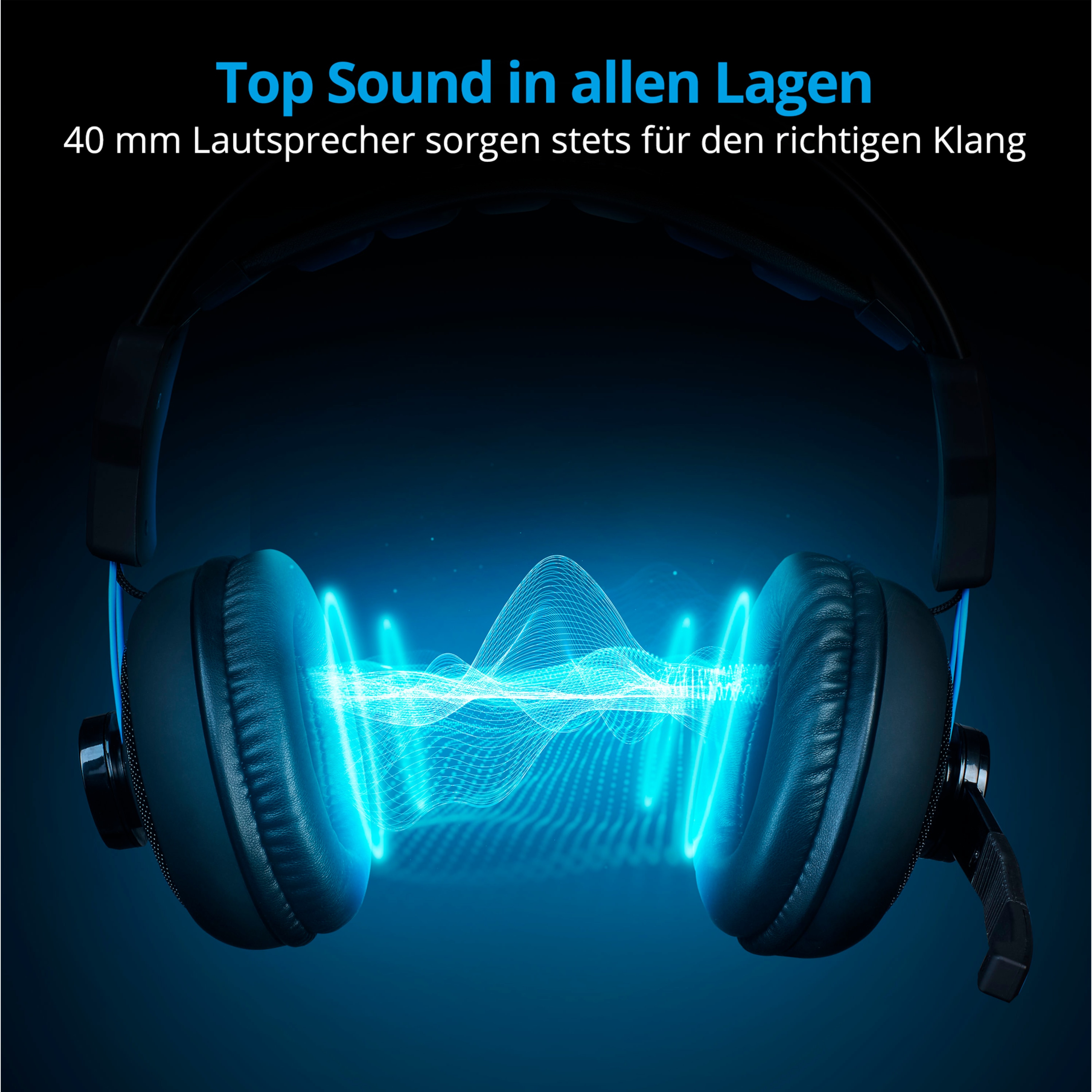 MEDION® ERAZER Mage P10, Gaming Headset mit überragender Klang- und Lautsprecherqualität, leistungsstarker Bass, Mikrofon, Lautstärkeregelung über Kabelfernbedienung