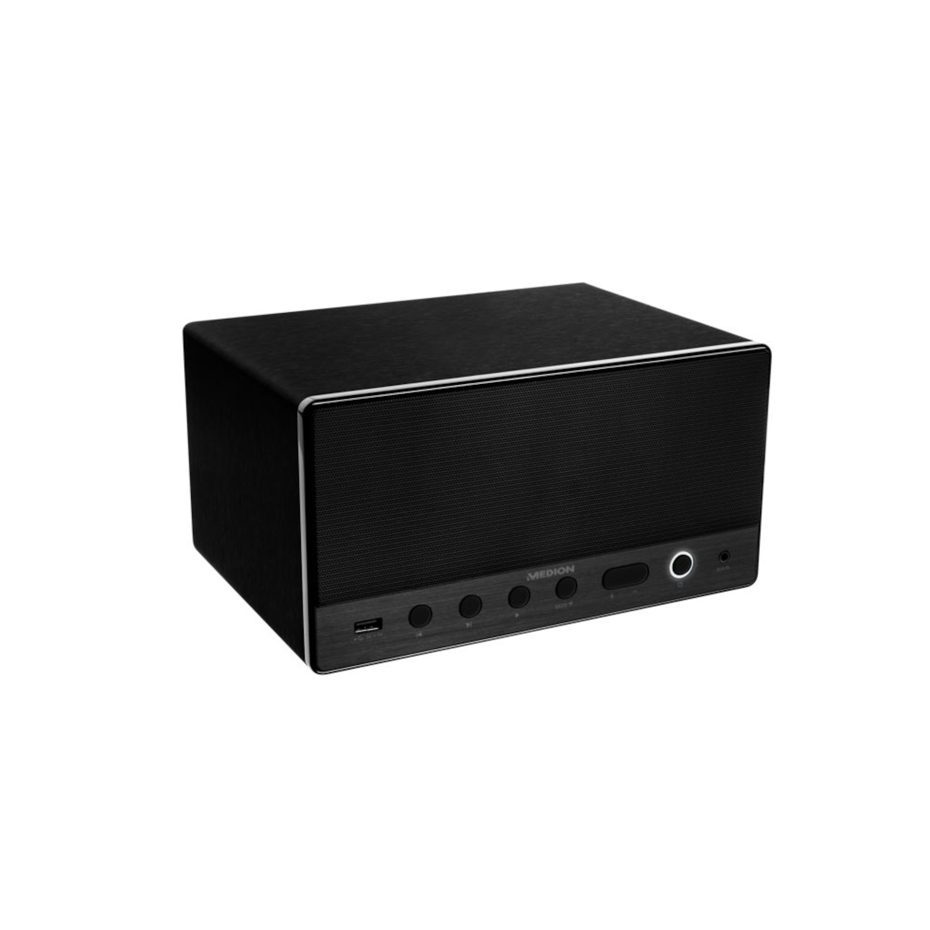 MEDION® LIFE® P61071 Multiroom Lautsprecher mit WLAN, Spotify® Connect kompatibel, DLNA, USB Ladeanschluss, AUX, 2 x 7 W + 15 W RMS