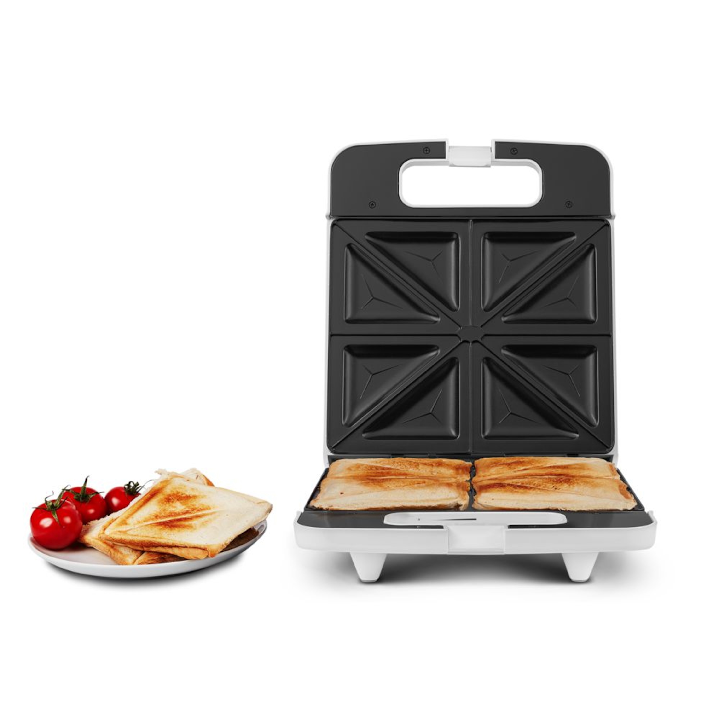 MEDION® Sandwichtoaster MD 18153, 1400 Watt Leistung, für bis zu 4 Sandwiches gleichzeitig, Antihaftbeschichtung, Temperaturkontrolle