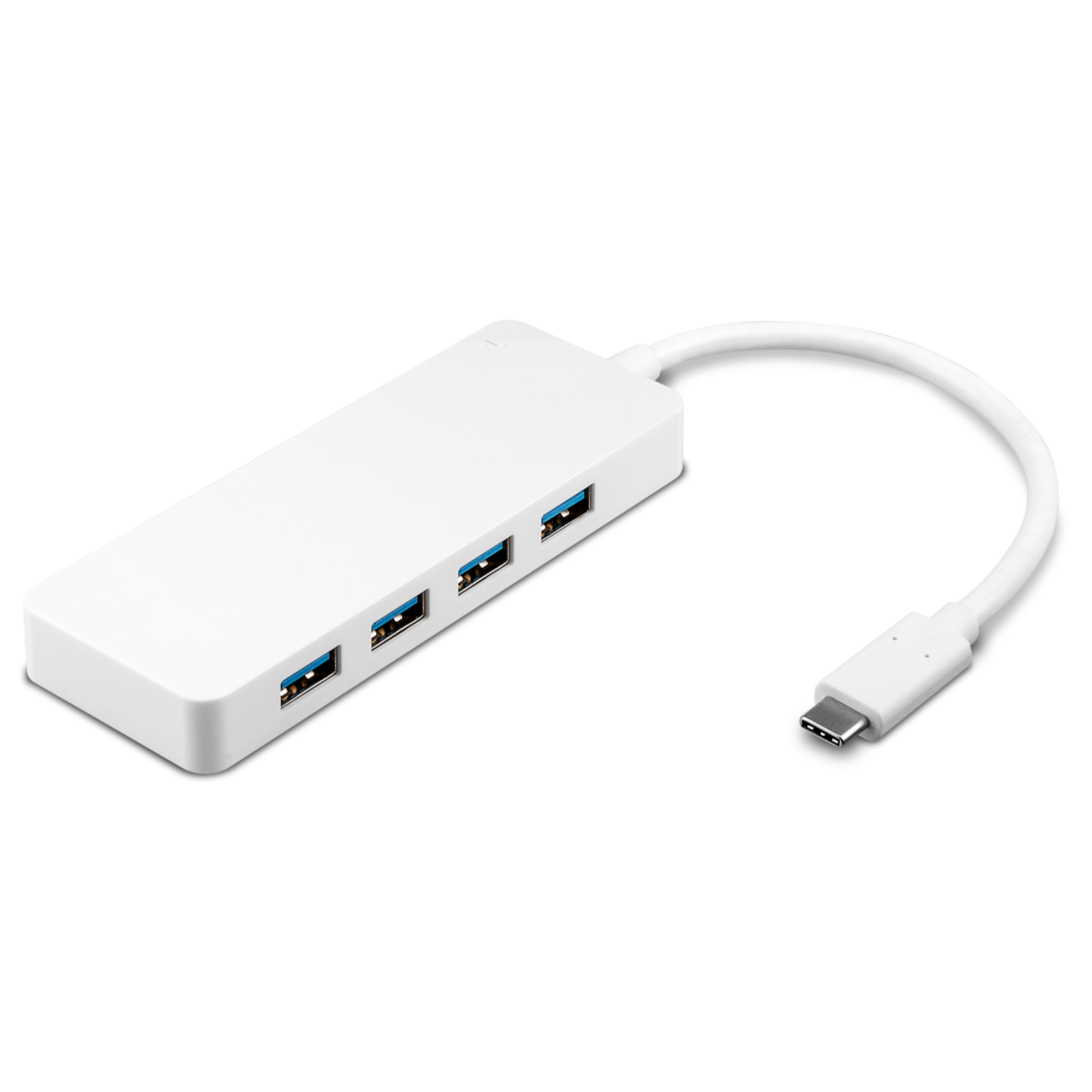 GOOBAY 4-fach USB-C™ Multiport-Adapter, Gleichzeitiger Anschluss von 4x USB 3.0 A Buchse auf USB-C™ Stecker (weiß)