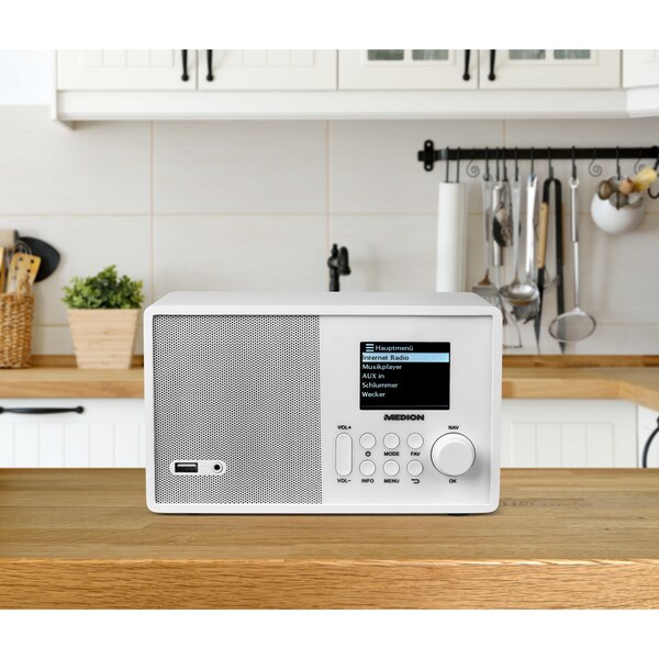 MEDION® E85040 WLAN-Internetradio, Solides Holzgehäuse, 6 ...