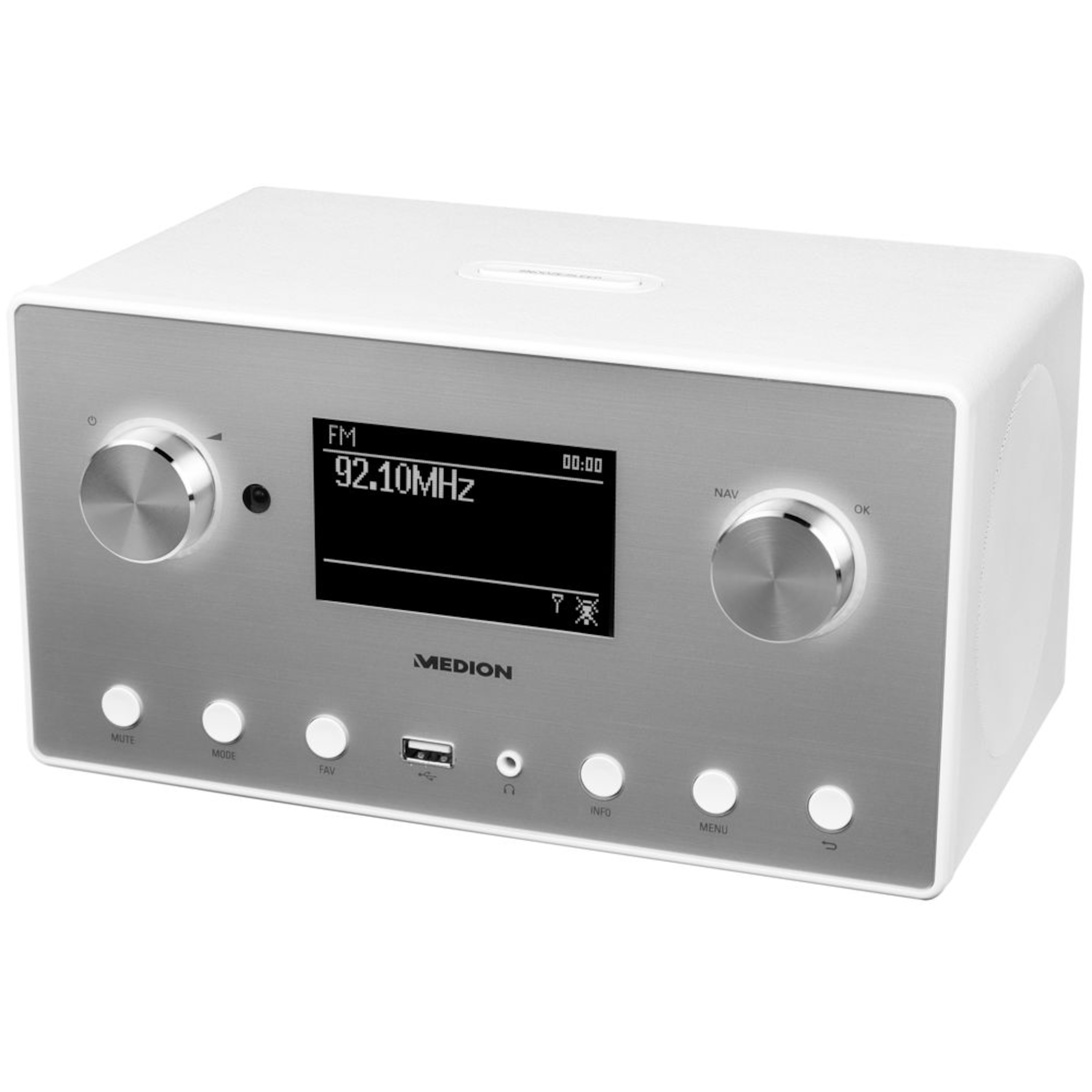 MEDION® LIFE® P85080 Stereo Internetradio, 8,9 cm (3,5“) LC-Display, 25.000 Internet Radiosender, DAB+ Empfänger, WLAN, Spotify® Connect, USB, Bluetooth®, 2 x 7,5 W RMS