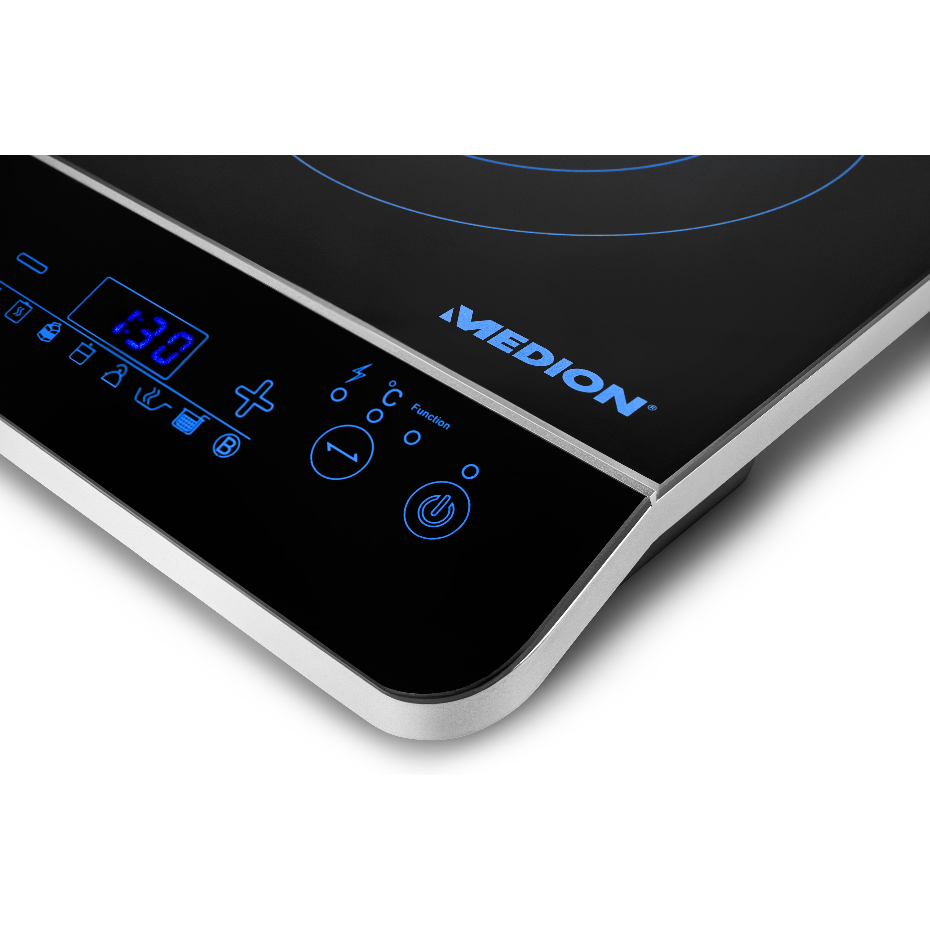 MEDION® Induktions- kochplatte   MD 17595, 2000 Watt Induktionsleistung, 8 Automatikprogramme, automatische Topferkennung