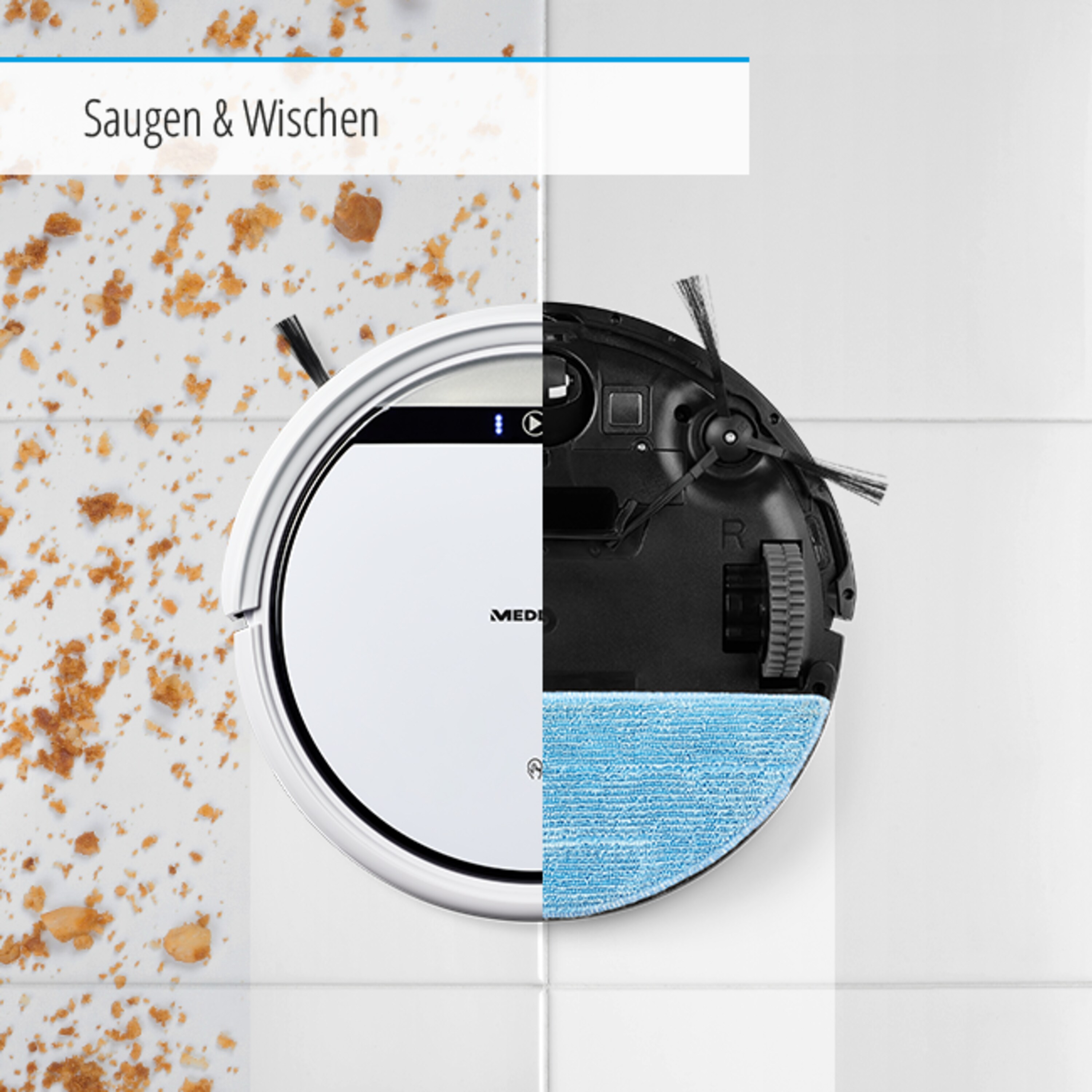 Medion Saugroboter Mit Wischfunktion Md 19510 MEDION MD 19510 2in1 Saugen Wischen Saugroboter Wischfunktion Gyro 0,3L
