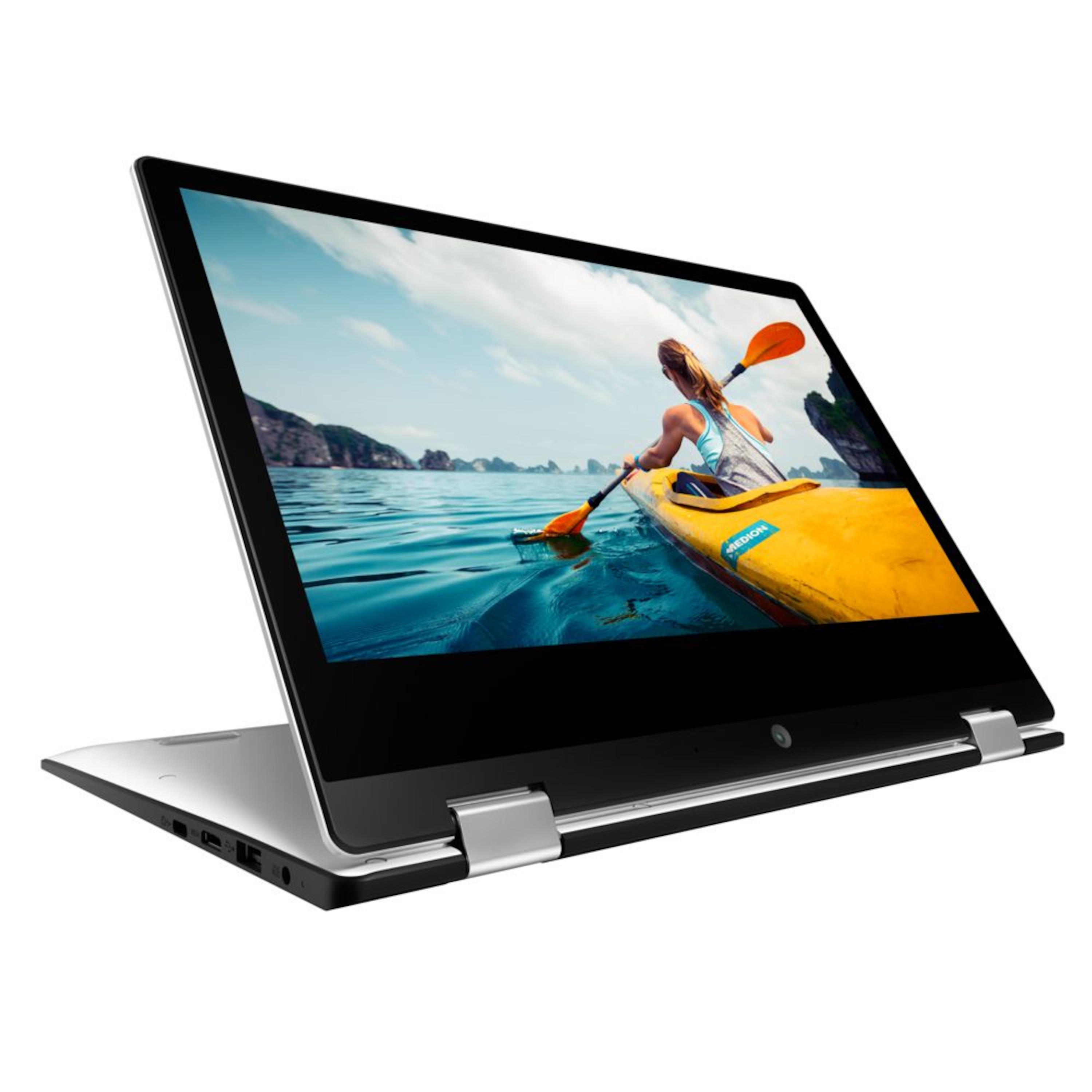 MEDION® AKOYA® E3221, Intel® Celeron® N4000 Prozessor, Windows 10 Home im S Modus, 33,7 cm (13,3'') FHD Touch-Display, 64 GB Flash, 4 GB RAM, Convertible   (B-Ware)