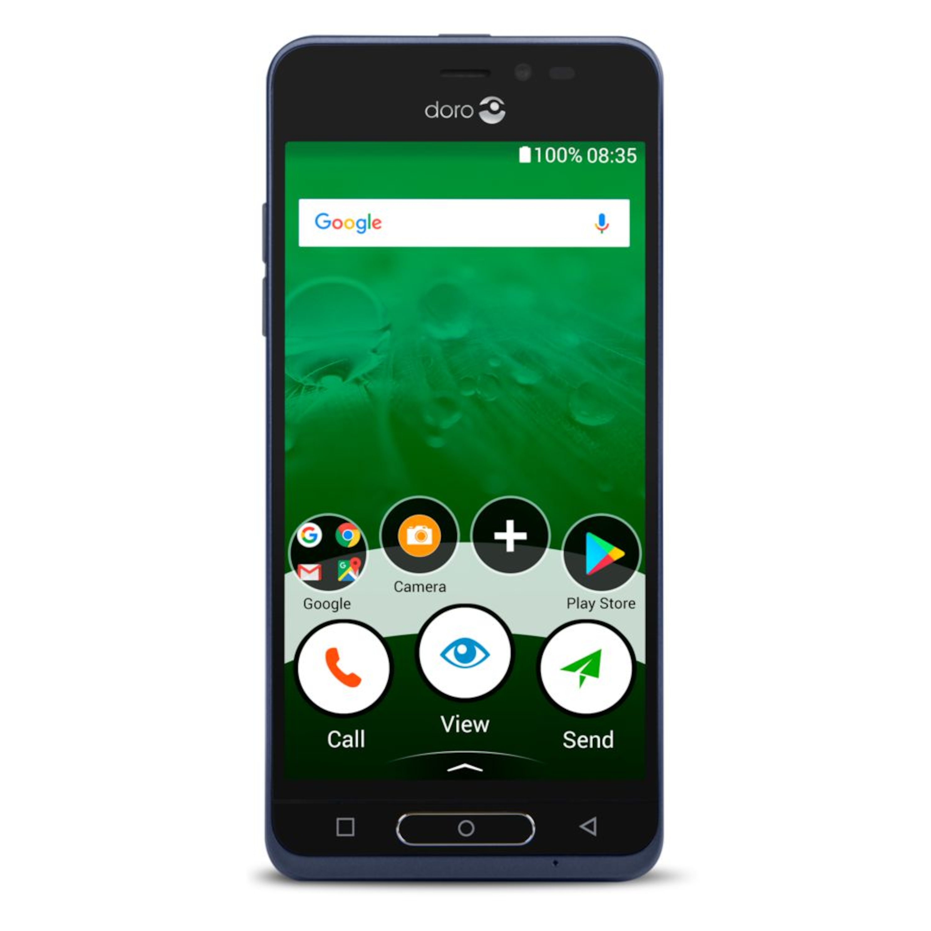 DORO 8035 Smartphone, 12,7 cm (5'') IPS HD Display, Android™ 7.1, 16 GB Speicher, 2 GB RAM, Quad-Core-Prozessor, LTE, Notruftaste