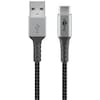 WENTRONIC Câble USB-C ™ vers USB-A, extrêmement résistant, protection contre les plis, câble textile tressé et boîtier en aluminium