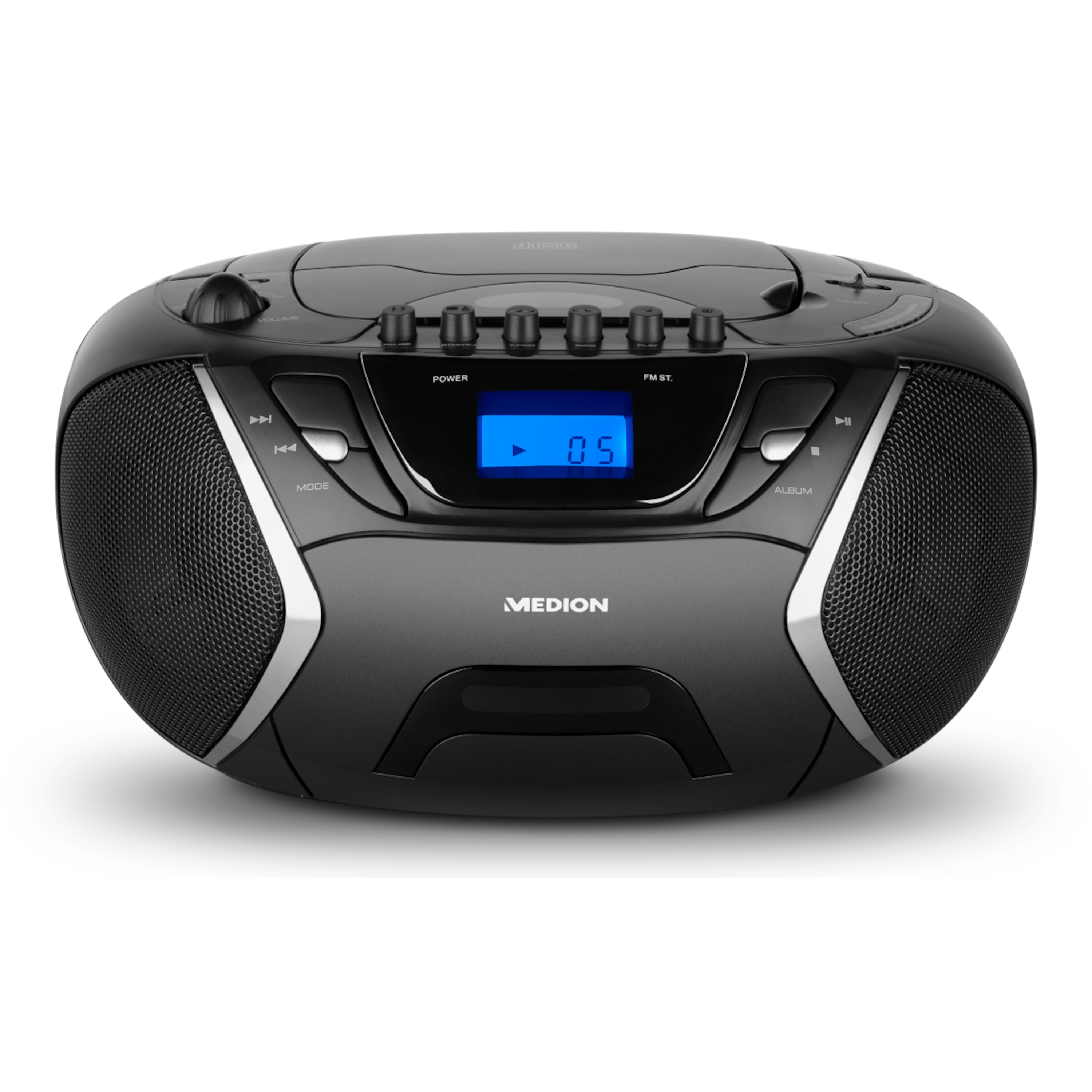 MEDION® LIFE® E65073 Stereo Sound System, Top-Loading CD / MP3-Wiedergabe, AUX, 2 x 10 W, Kassettendeck, Tuner