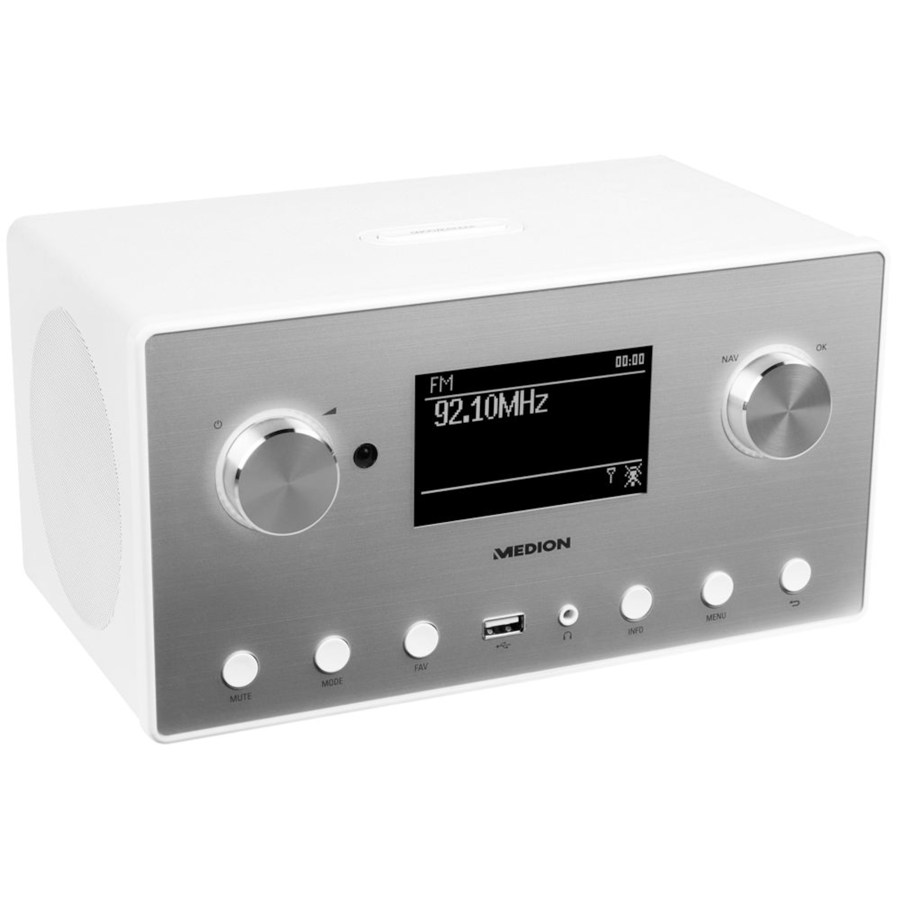 MEDION® LIFE® P85080 Stereo Internetradio, 8,9 cm (3,5“) LC-Display, 25.000 Internet Radiosender, DAB+ Empfänger, WLAN, Spotify® Connect, USB, Bluetooth®, 2 x 7,5 W RMS