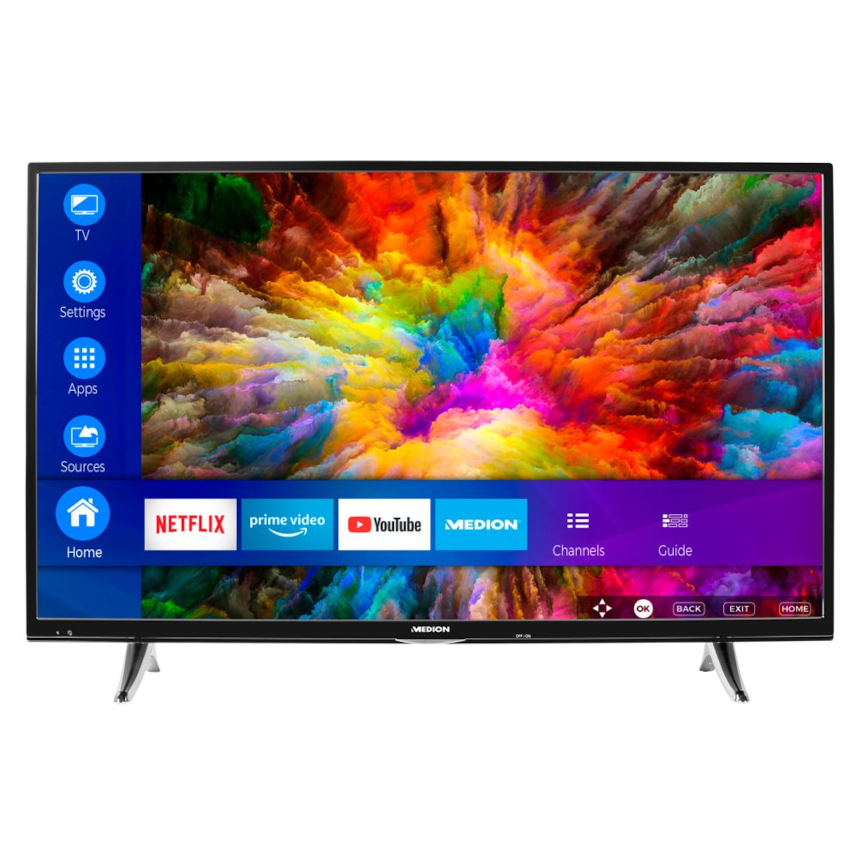 MEDION® LIFE® X14000 Smart TV, 101,6,cm (40'') Ultra HD, HDR, PVR ready, Netflix, Amazon Prime Video, Bluetooth®, DTS HD, HD Triple Tuner, CI+, inkl. Soundbar E64058