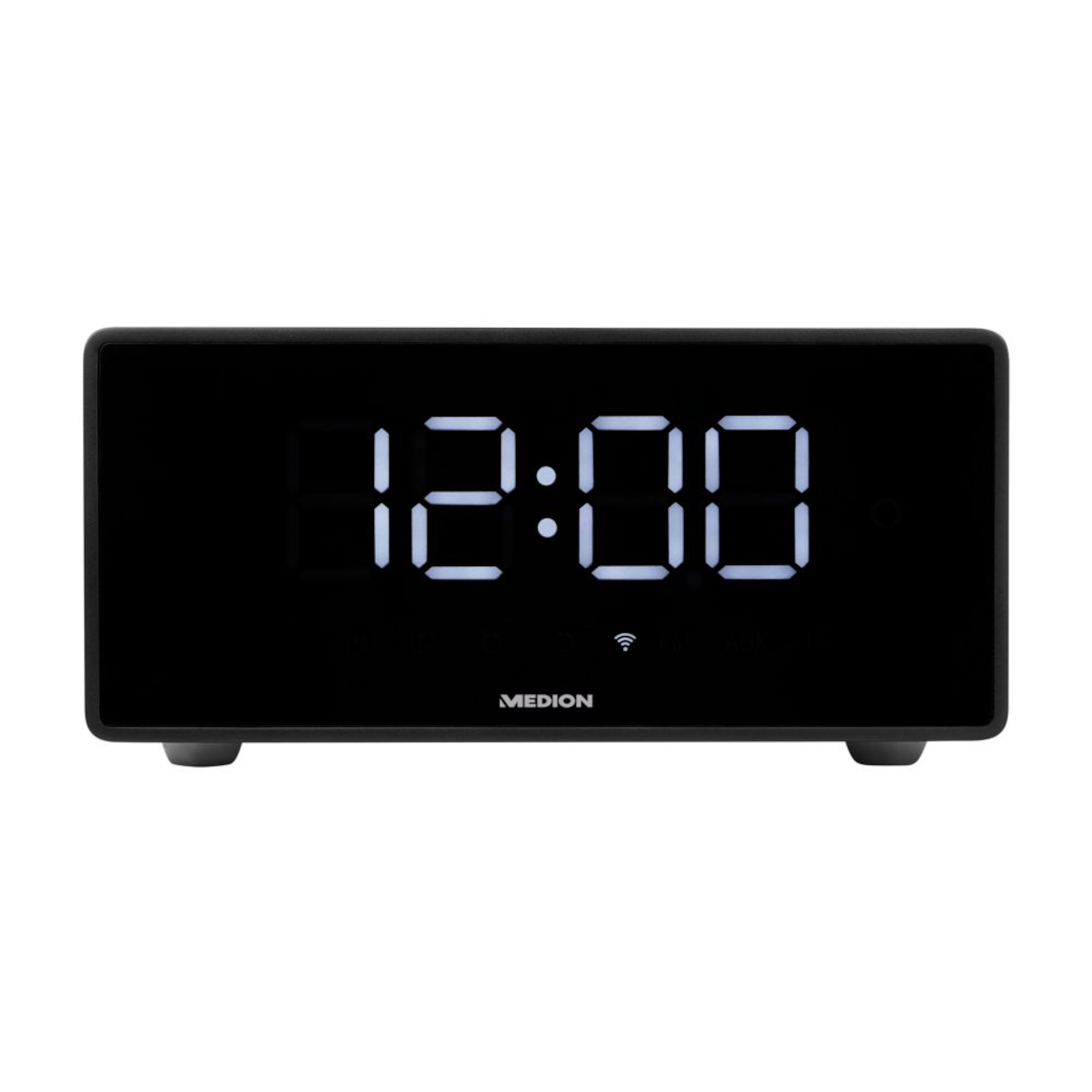 MEDION® LIFE® P66970 WLAN-Weckstation mit Amazon Alexa, LED-Display, Bluetooth®, DLNA, Fernfeld-Spracherkennung, Party-Mode, Qi-Ladefunktion, 2 x 5 W RMS