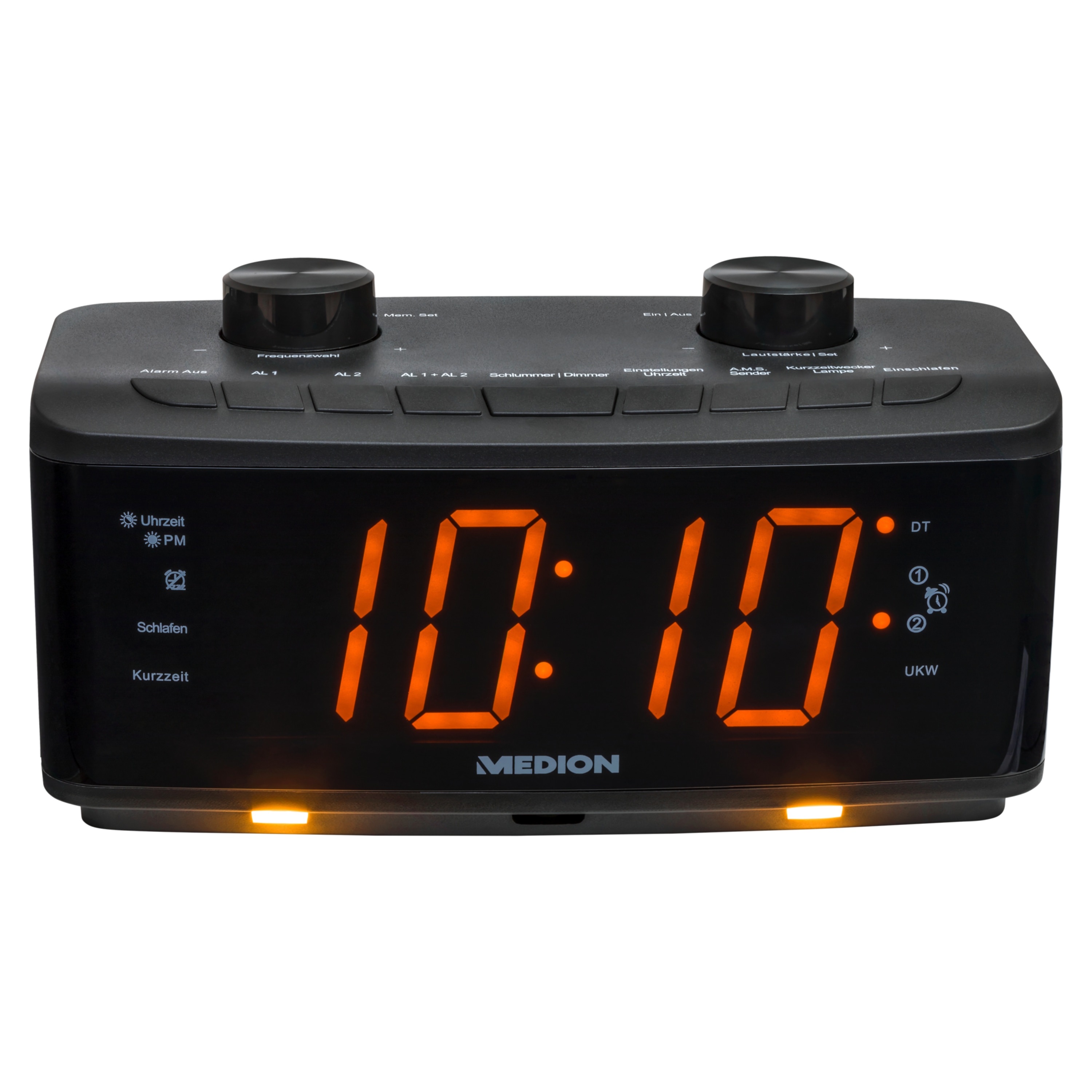 MEDION® LIFE® P66173 Uhrenradio, großes 4,57 cm (1,8'') LED-Display, PLL-UKW Radio, 20 Senderspeicher, USB Ladeanschluss, LED-Nachtlicht, benutzerfreundliche Bedienelemente  (B-Ware)