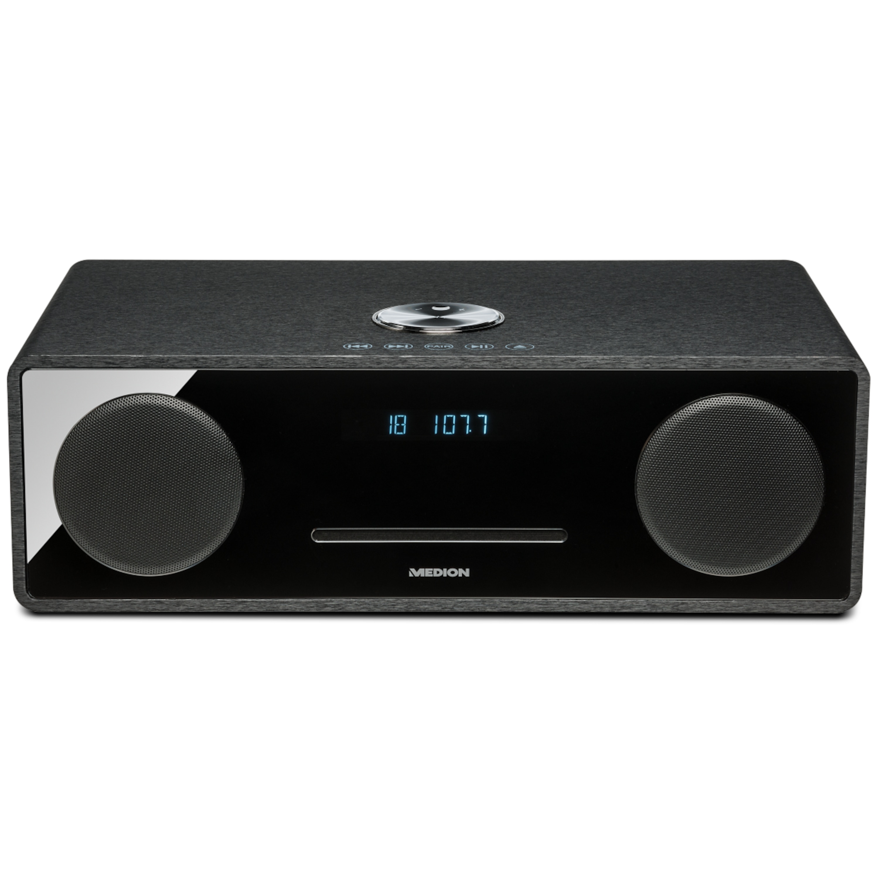 MEDION® LIFE® X64777 All-in-One Audio System, Bluetooth® 3.0, USB & AUX, CD-Player, PLL-UKW Radio, LC-Display, 2 x 25 W RMS