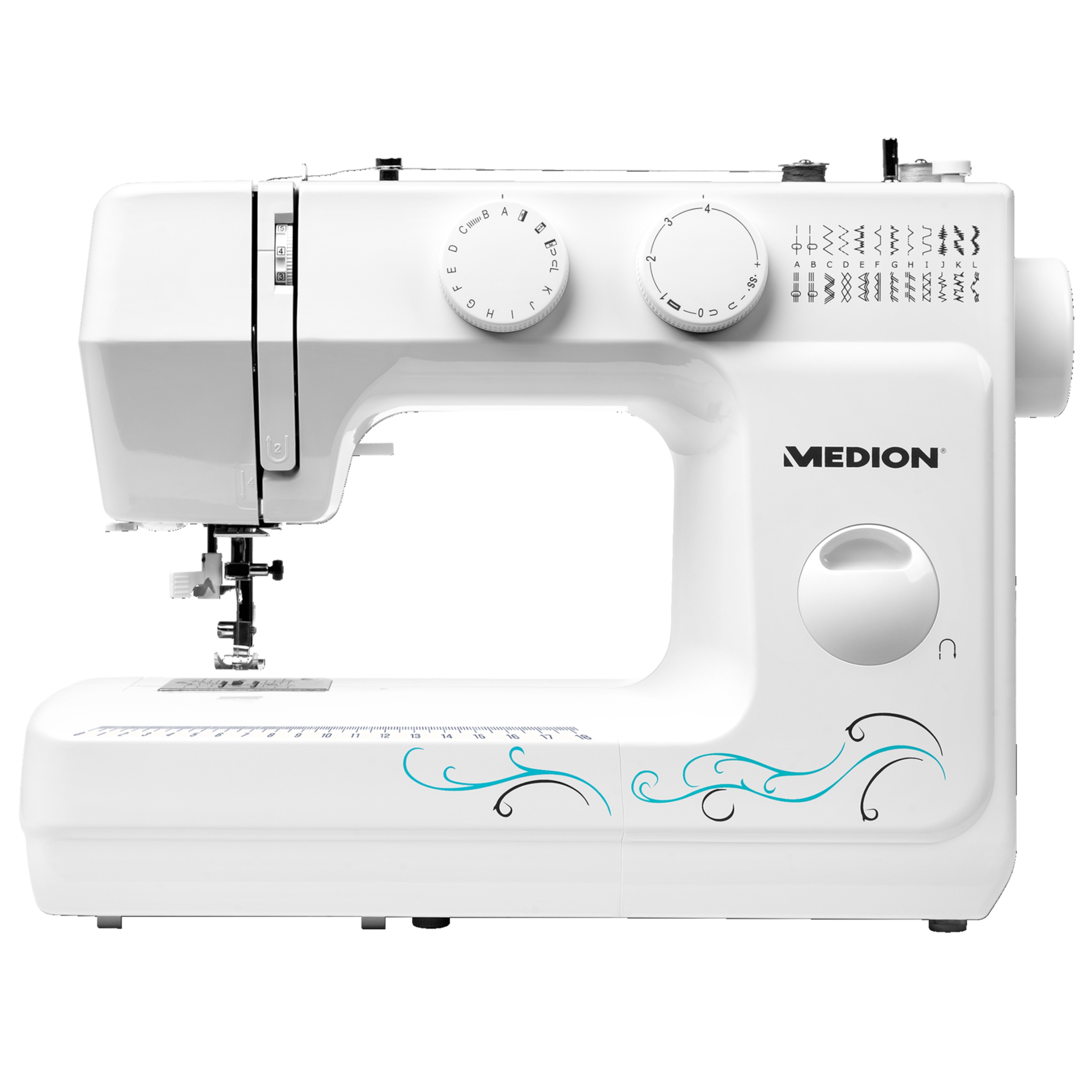 Vrije-arm naaimachine MD 18205 | 60 verschillende steekpatronen | automatisch knoopsgat en inrijgen | LED naailampje | uitgebreide accessoires