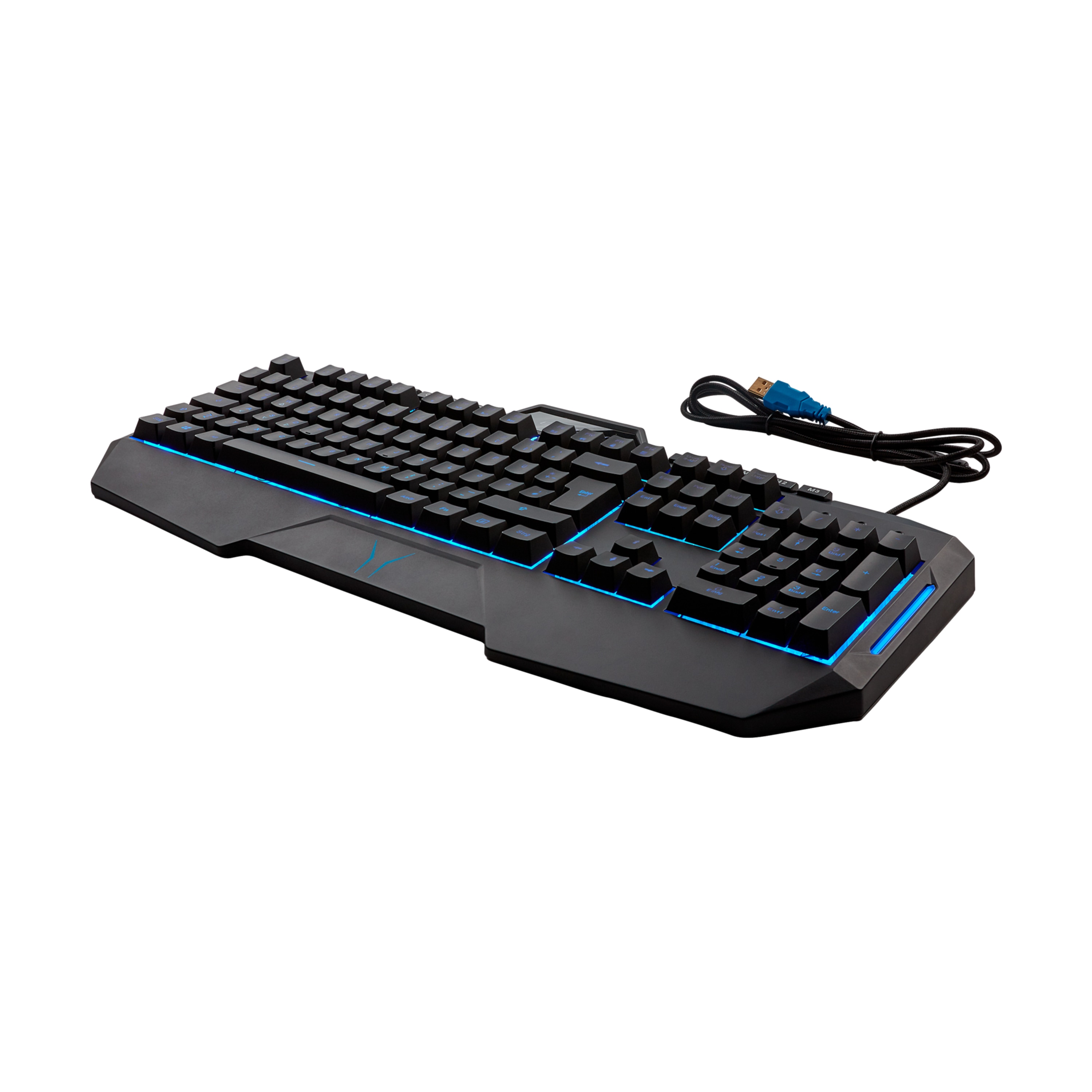 MEDION® ERAZER® X81200 Semi-Mechanische Gaming Tastatur, präziser und definierter Tastenhub mit Klick, Makrotasten, Anti-Ghosting, stoffumanteltes USB-Kabel. Hintergrundbeleuchtung mit 7 Farben
