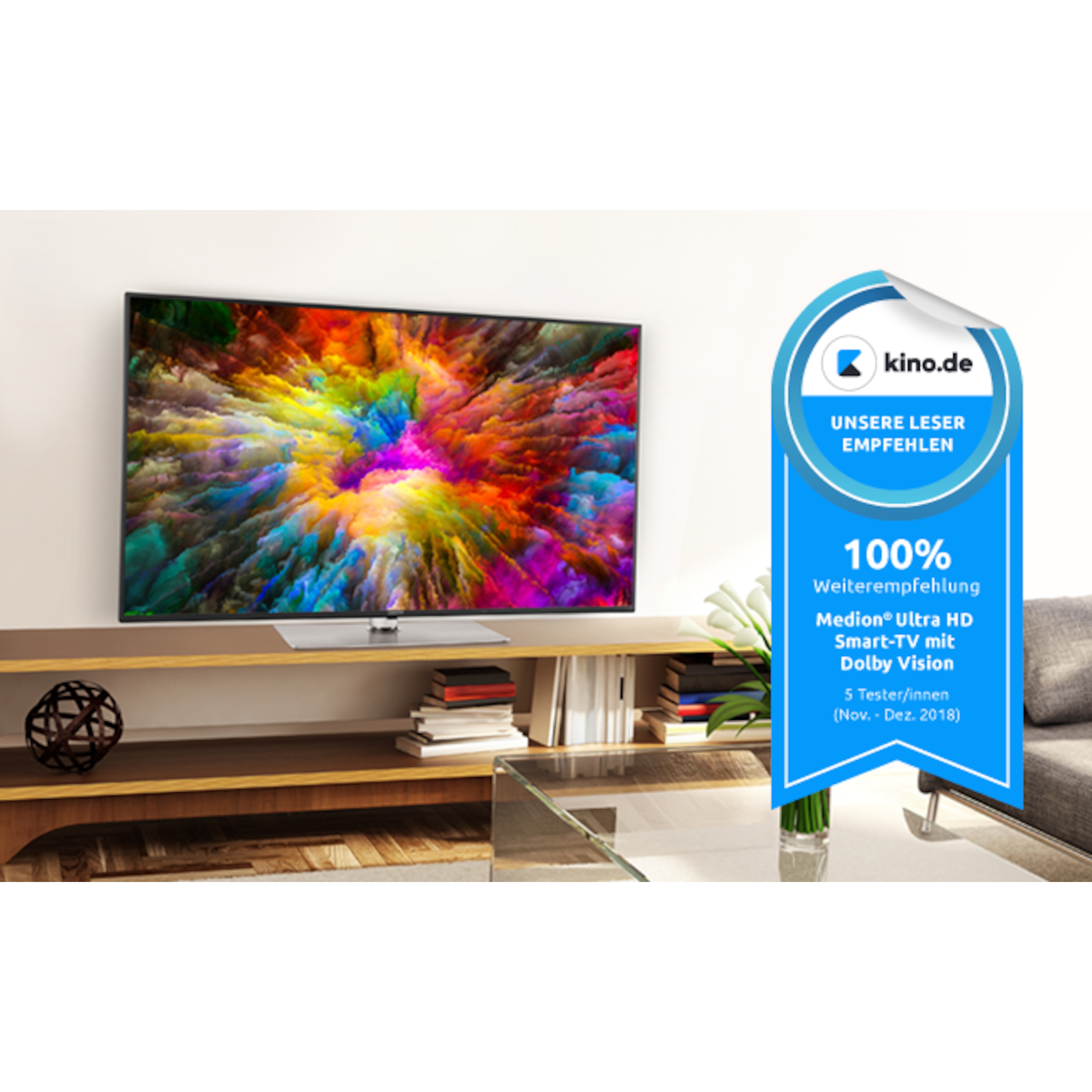 100% Weiterempfehlung für den MEDION® Smart-TV