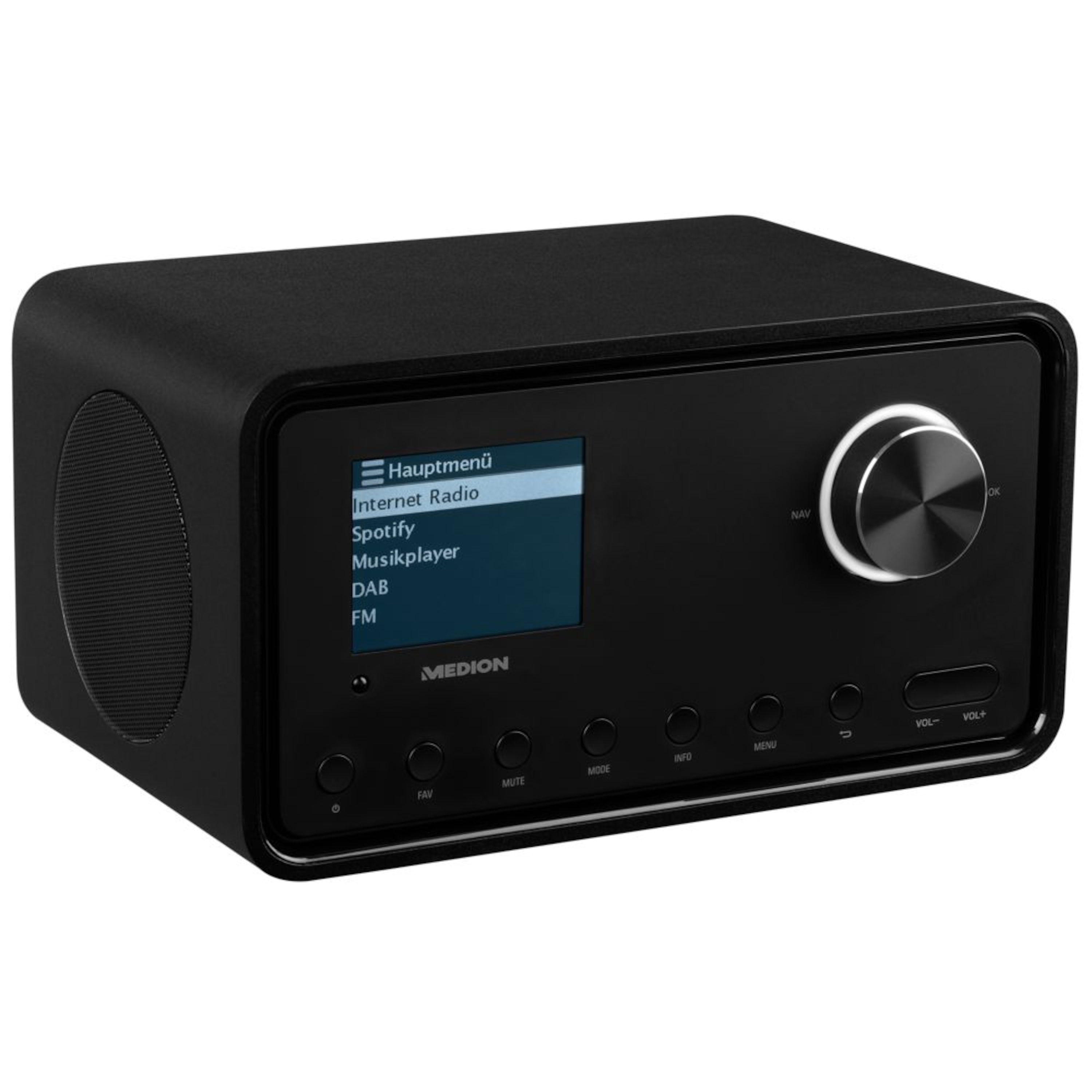 MEDION® S85105 Stereo Internetradio mit 2.1 Soundsystem, 8,1 cm (3,2") Farbdisplay, WLAN, DAB+ & UKW Empfänger, DLNA, 2 x 10 W RMS