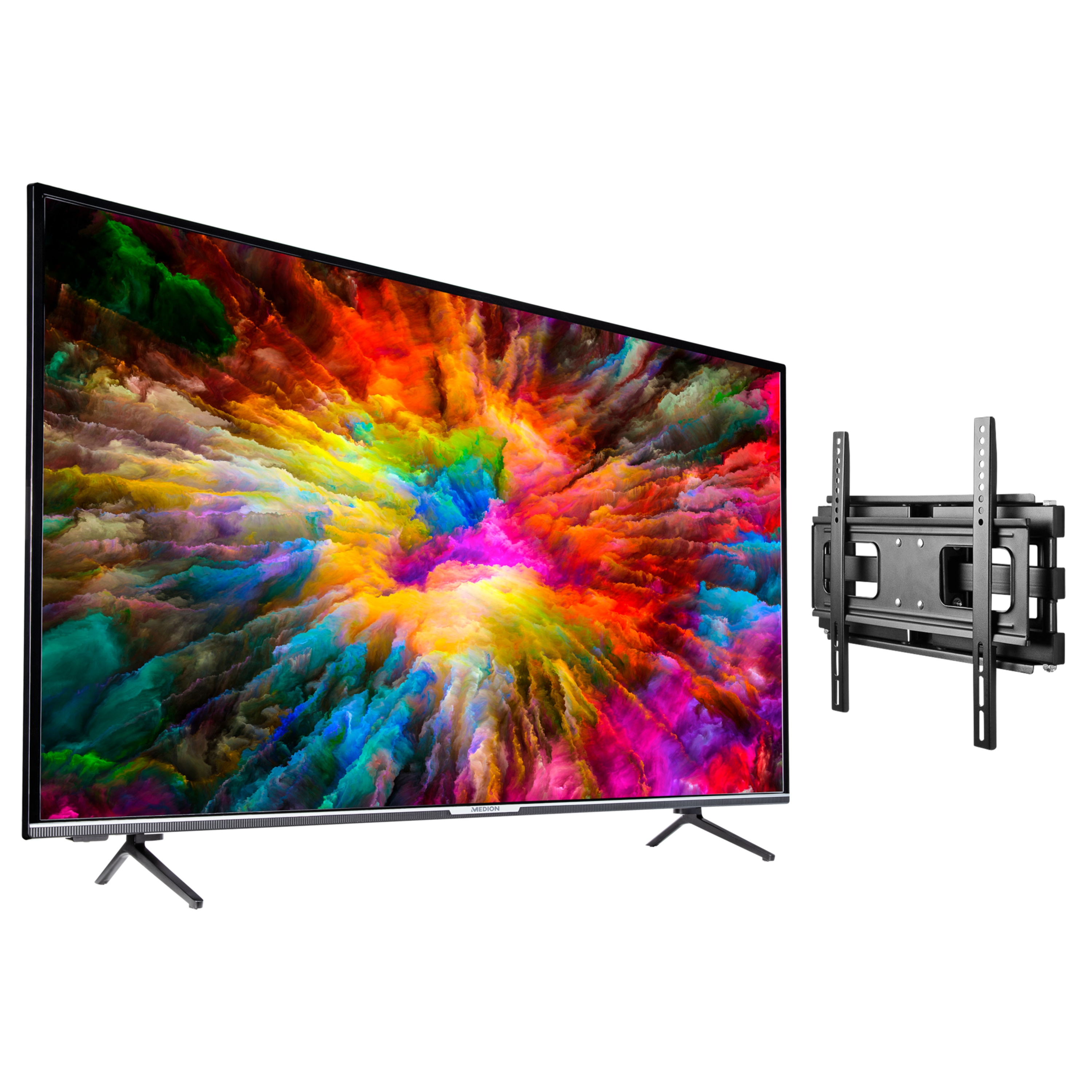 MEDION® LIFE® X15513 Smart-TV, 138,8 cm (55'') Ultra HD Display + Wandhalterung - ARTIKELSET