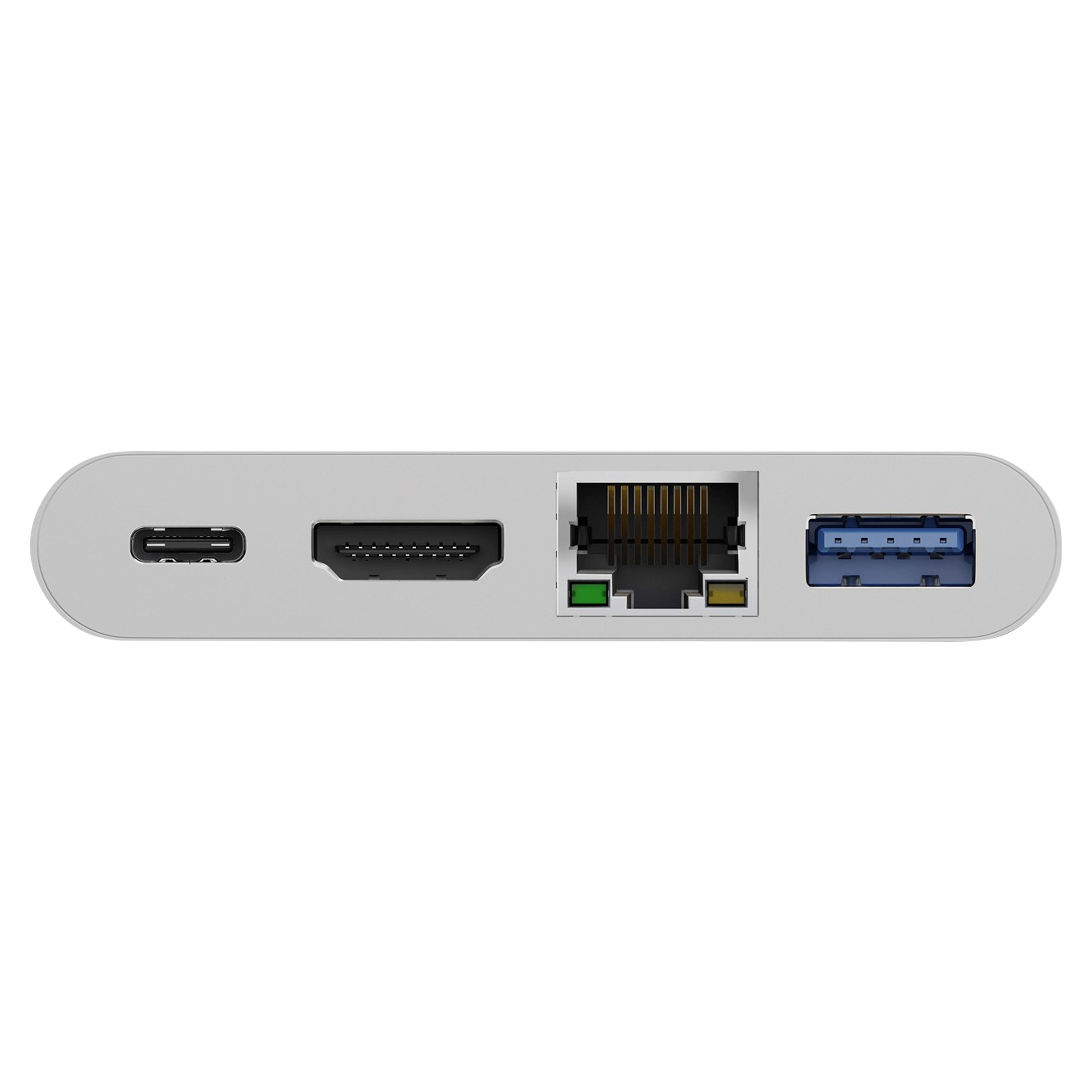 GOOBAY USB-C Multiport Adapter, erweitert ein USB-C™ Gerät um einen Ethernet-, einen HDMI™- und einen USB 3.0-Anschluss