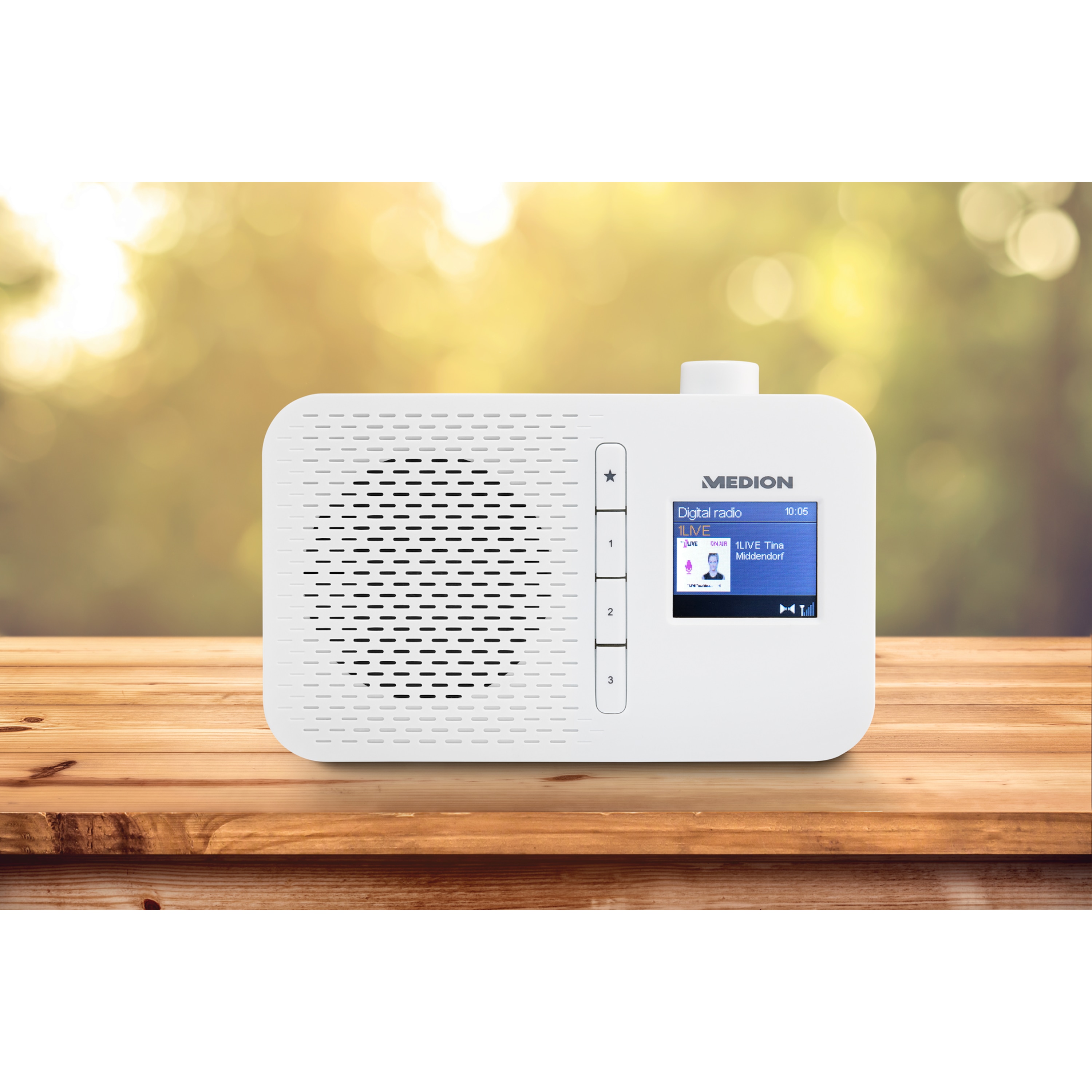 MEDION® LIFE® E66487 Tragbares DAB+ Radio, 4,57 cm (1,8')' TFT Farbdisplay, DAB+/UKW mit 60 Senderspeichern (je 30 DAB+/UKW), automatische Uhrzeitsynchronisierung, Netz-/ oder Batteriebetrieb, kompaktes Design