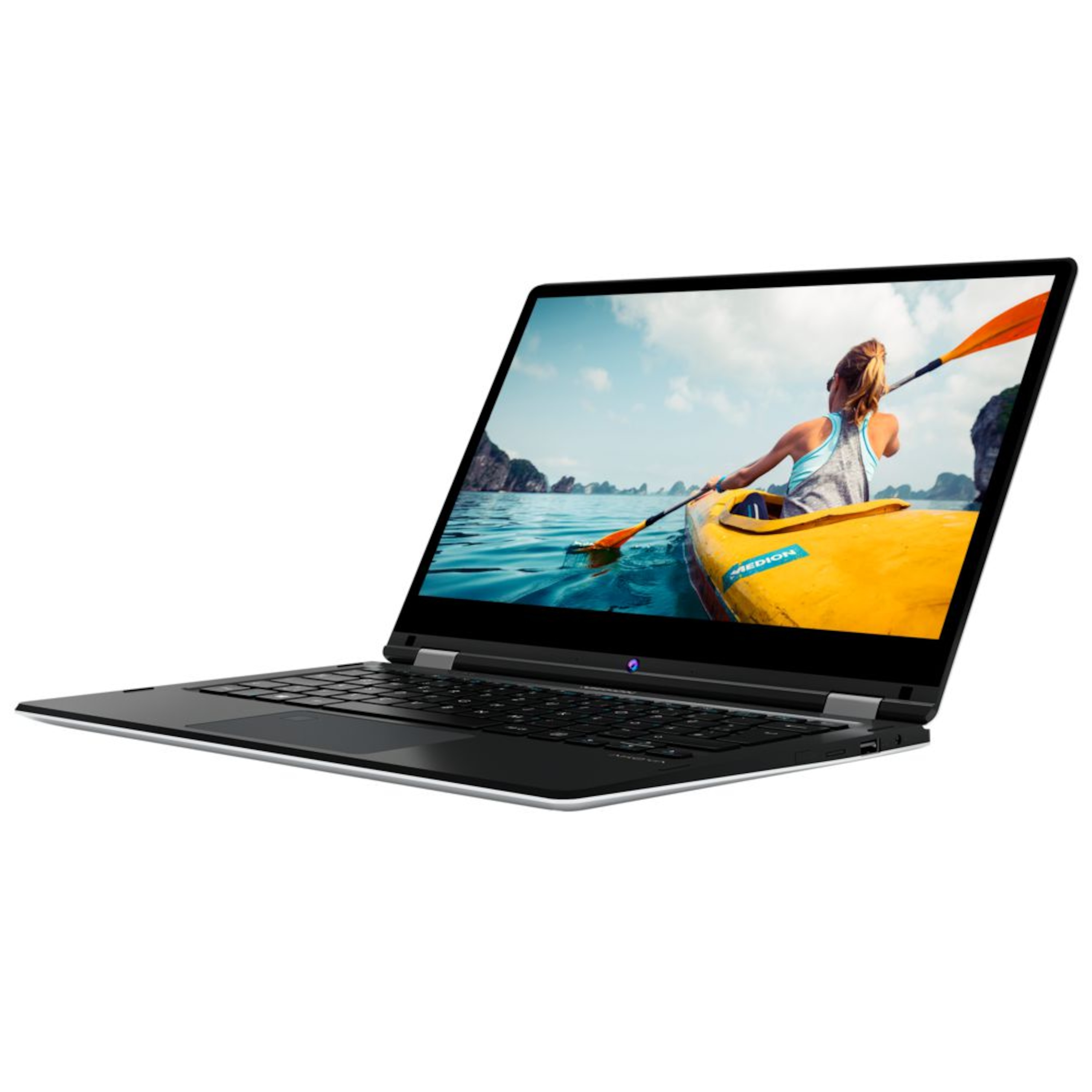 MEDION® AKOYA® E3215, Intel® Celeron® N3350, Windows 10 Home, 33,8 cm (13,3") FHD Touch-Display, 128 GB Flash, 4 GB RAM, Convertible  (B-Ware)