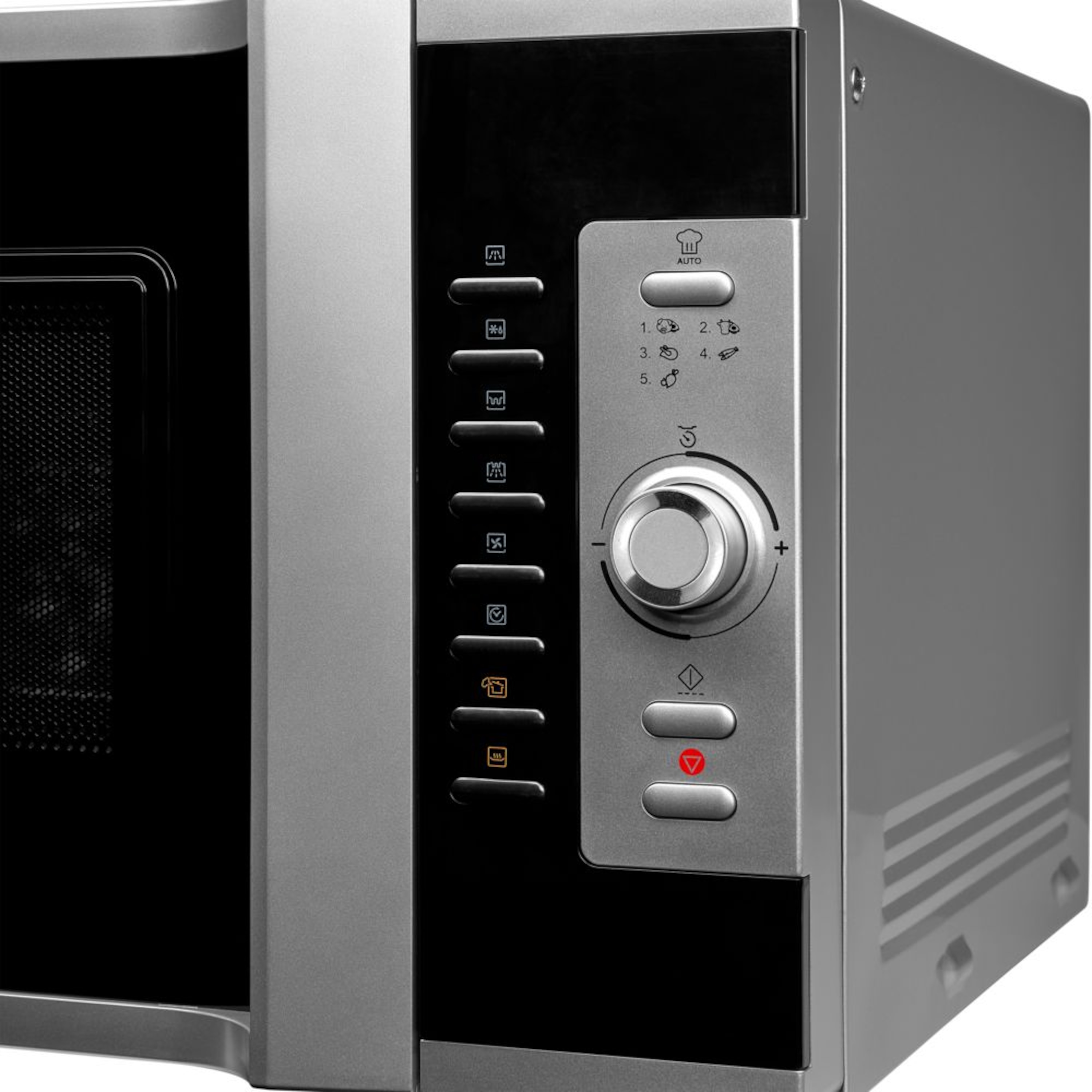 MEDION® 3in1 Mikrowelle MD 18502, Kombination aus Mikrowelle, Ofen und Grill, 5 Automatikprogramme, 28 L Garinnenraum, silber